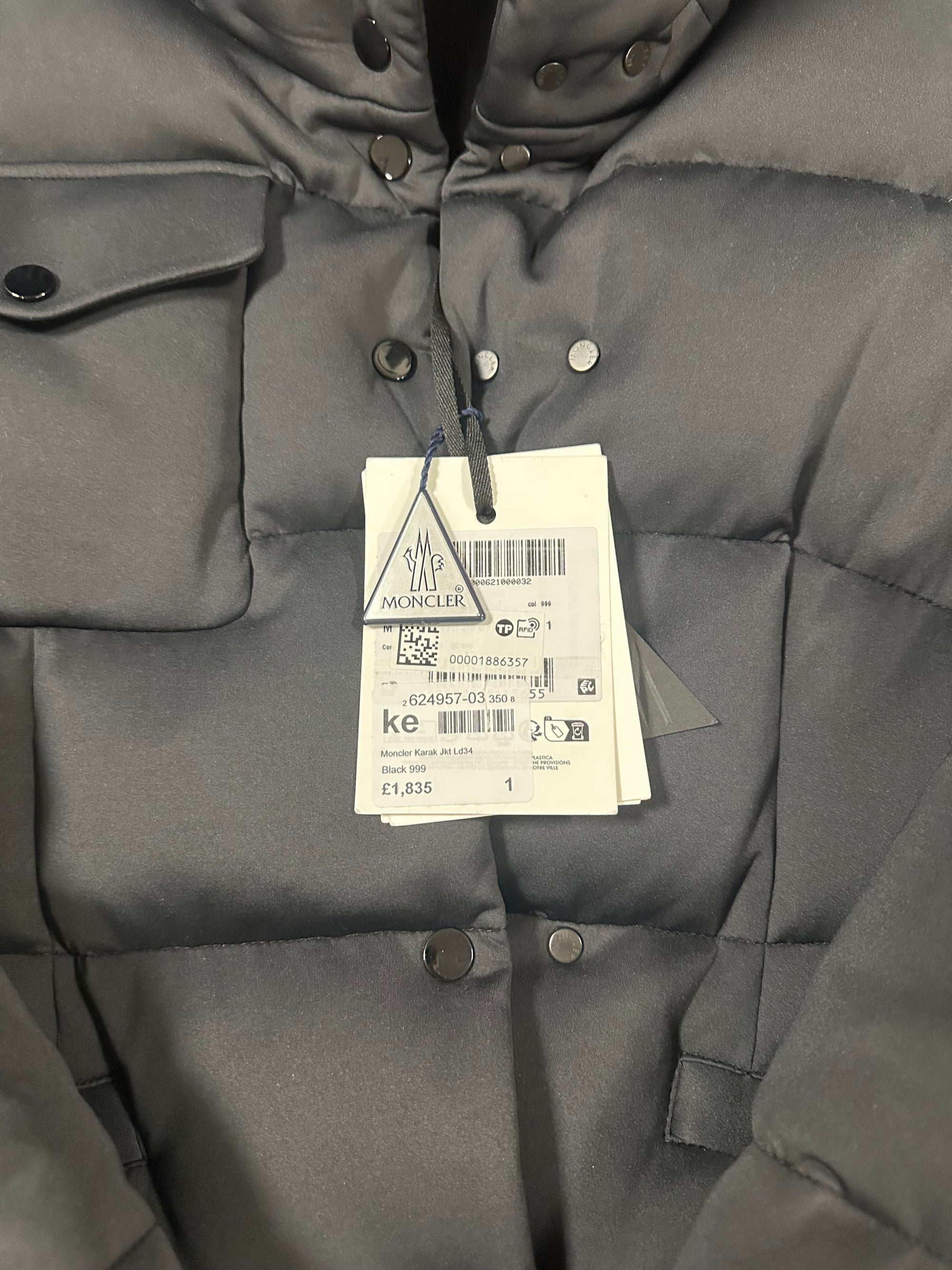 Moncler Karak Down Jacket Black Woman RRP £1,835 100% Authentic Women’s Size 1