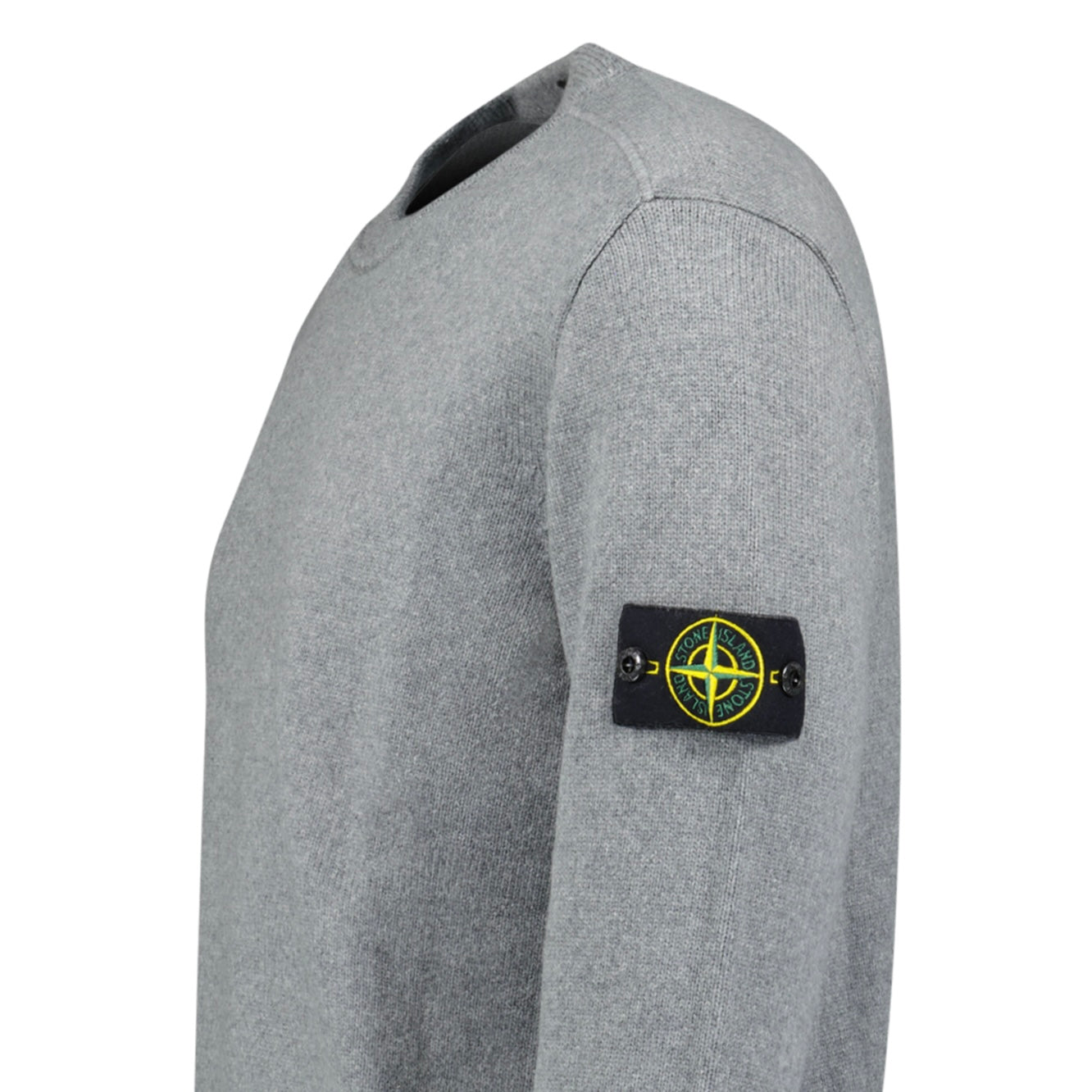 Stone Island Thick Knitted Compass-Badge Sweater in Grey