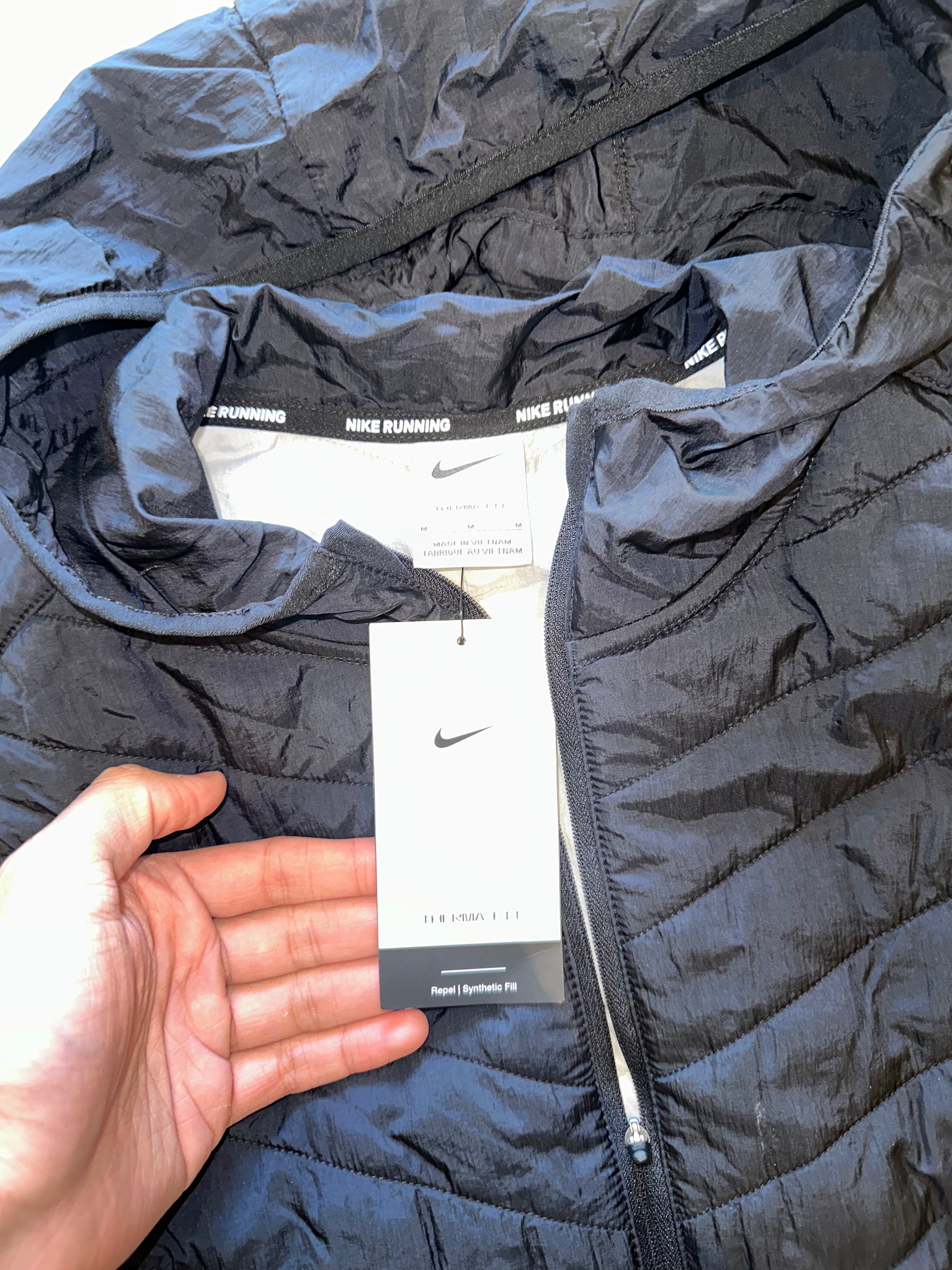 Nike Thermore Run Division Tech Pullover Jacket Sz Black DJ0569-010 RRP £72.99