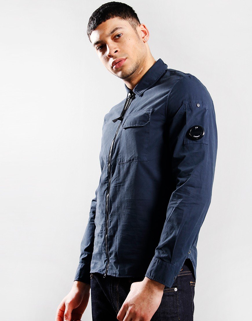 C.P. Company Gabardine Zip Overshirt Total Eclipse RRP £240