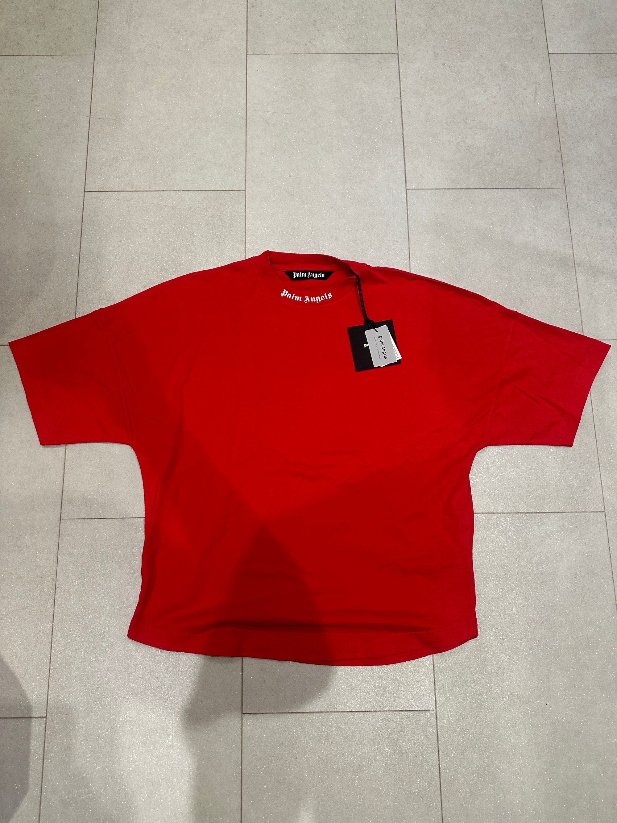 Palm Angels Red T-Shirt Oversided Box Fit RRP £280