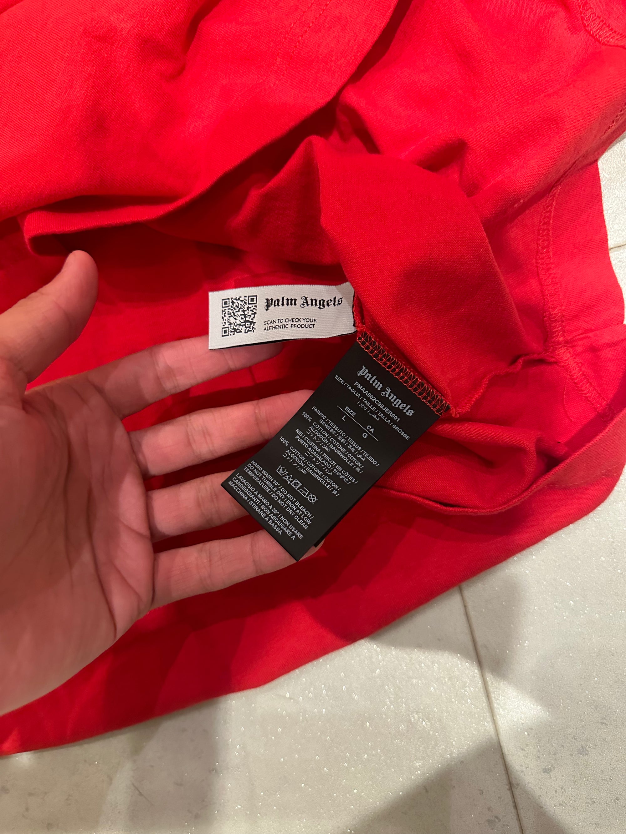 Palm Angels Red T-Shirt Oversided Box Fit RRP £280