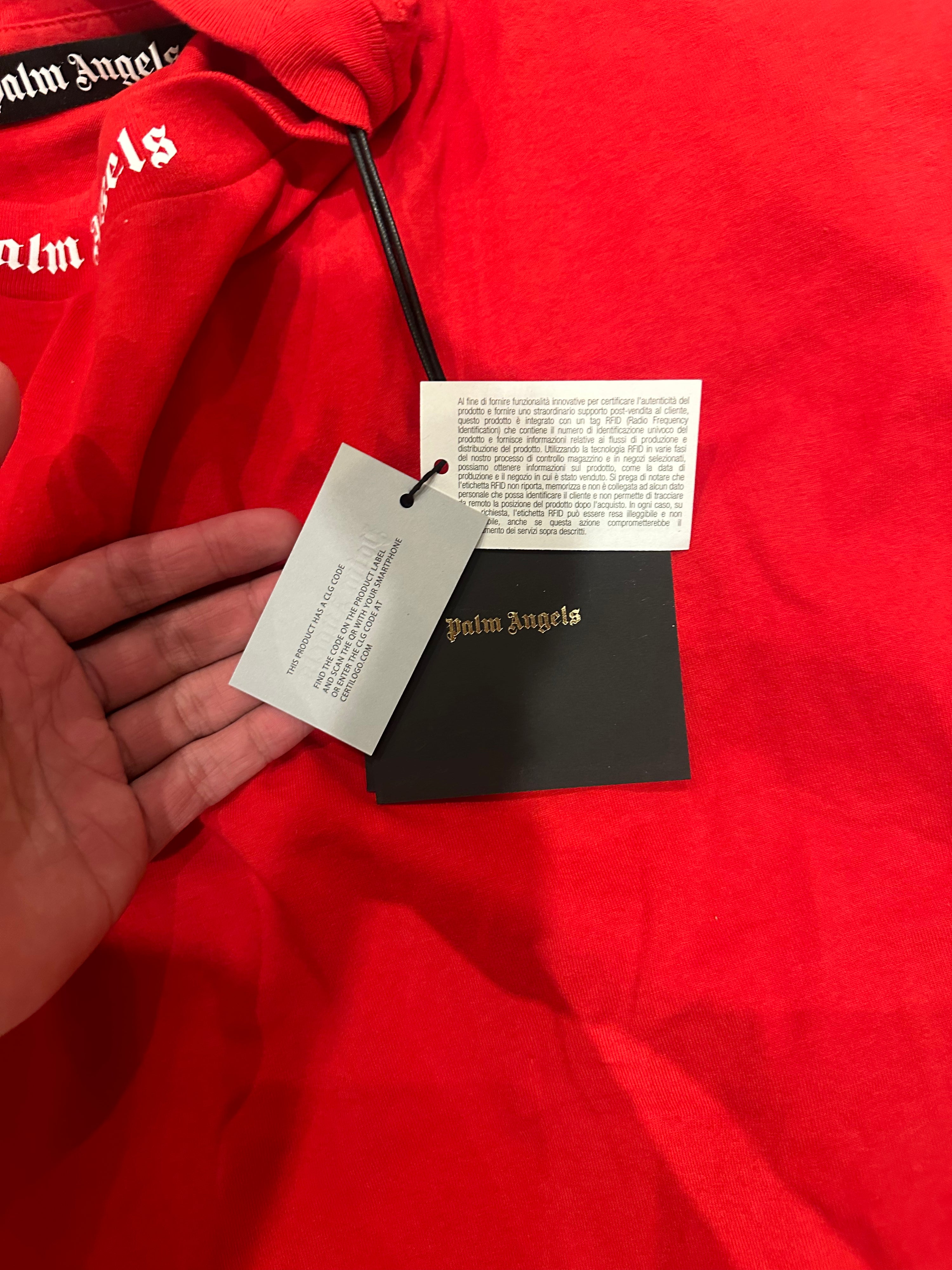 Palm Angels Red T-Shirt Oversided Box Fit RRP £280