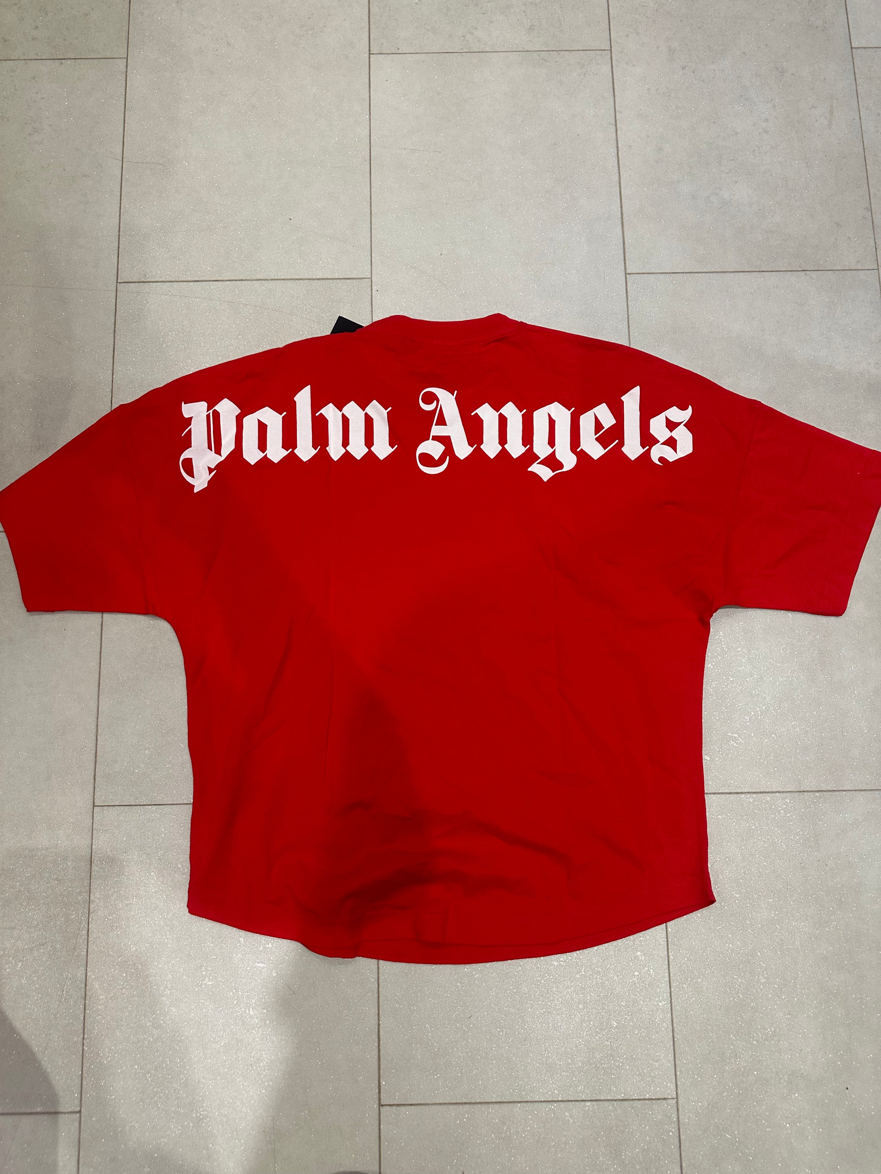 Palm Angels Red T-Shirt Oversided Box Fit RRP £280