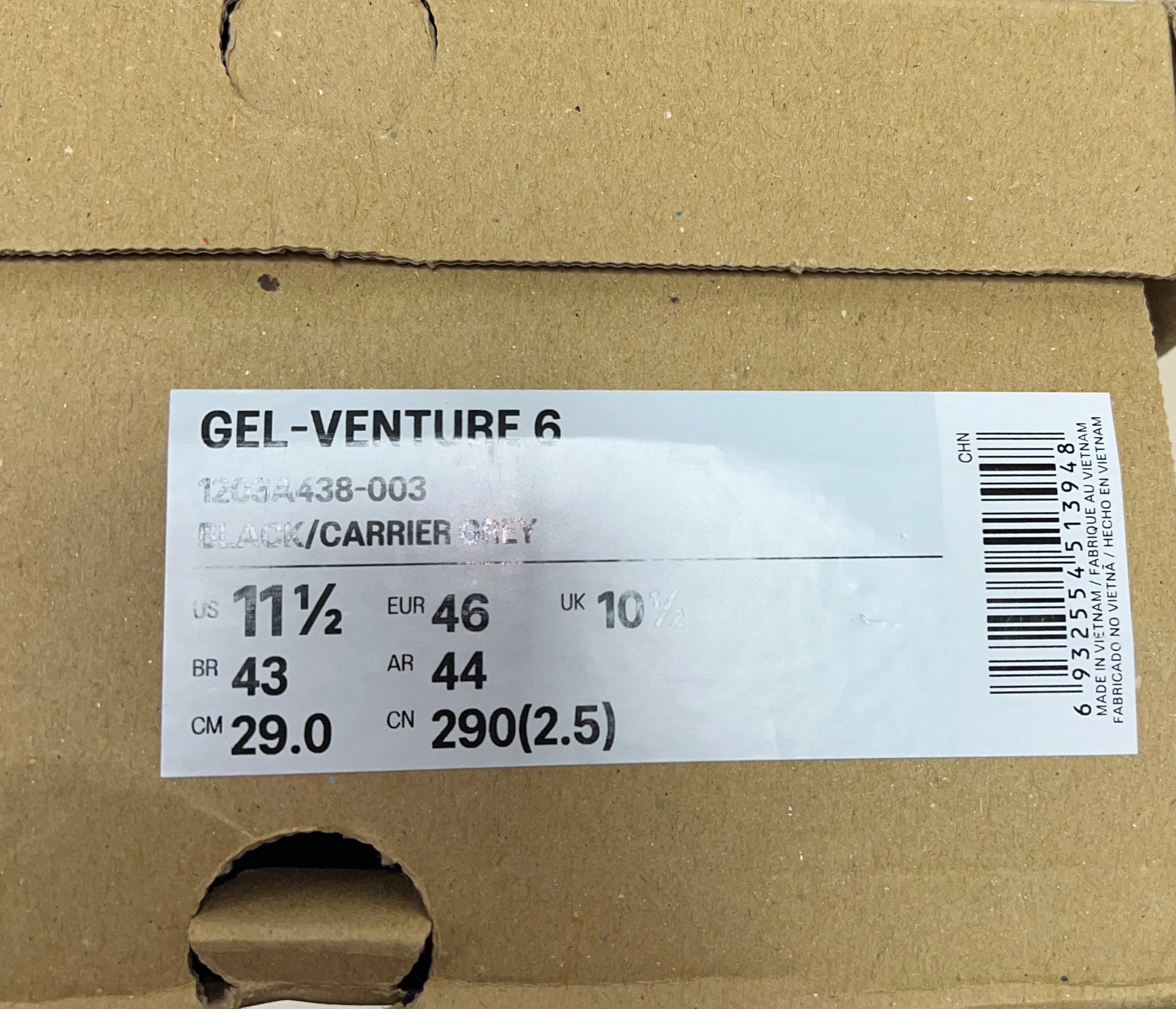 Asics Gel Venture 6 - Black/Carrier Grey