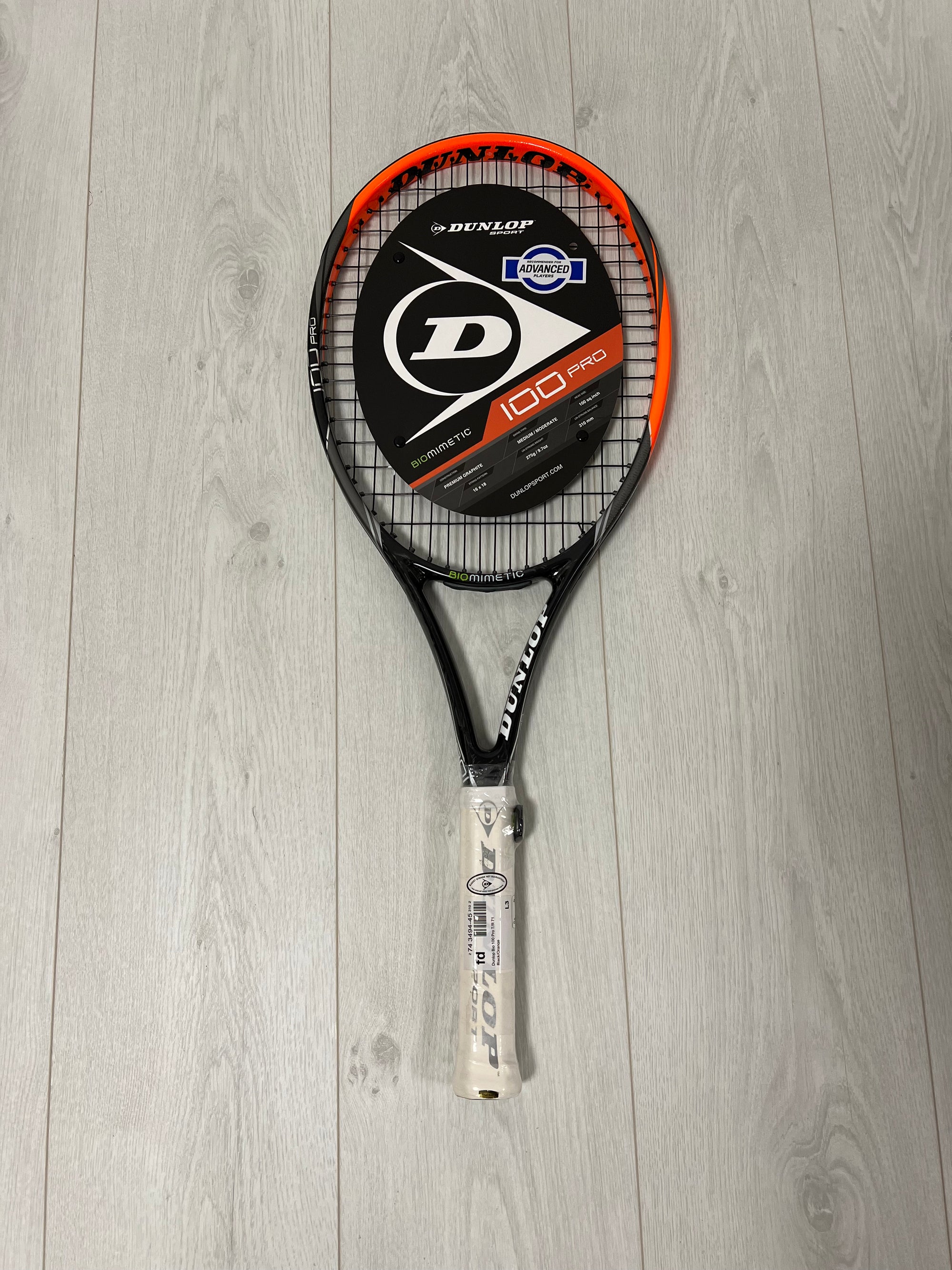 Dunlop Bio 100 Tennis Racket Black/Orange