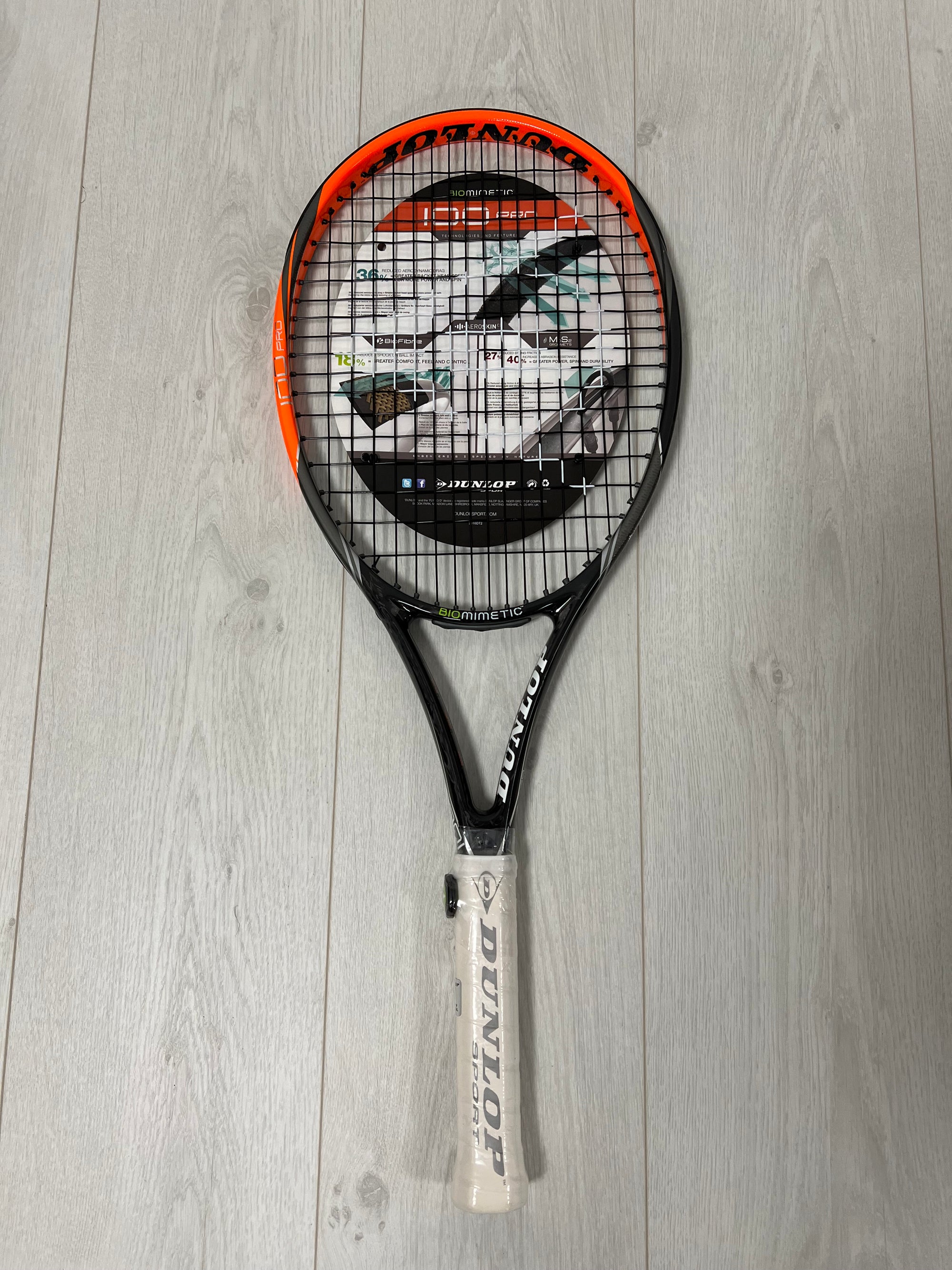 Dunlop Bio 100 Tennis Racket Black/Orange