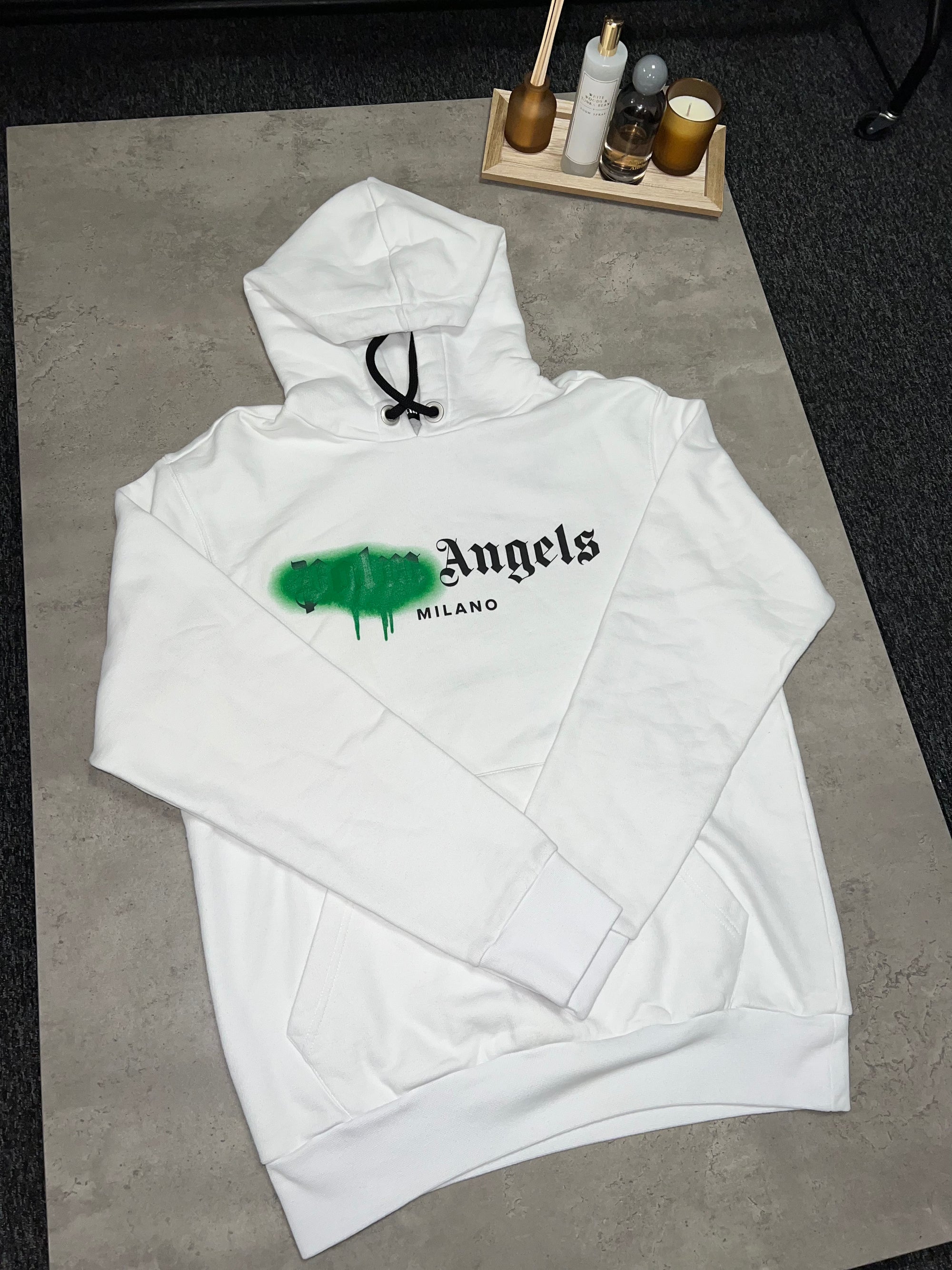 Palm Angels Milano Green Spray Hoodie RRP £380
