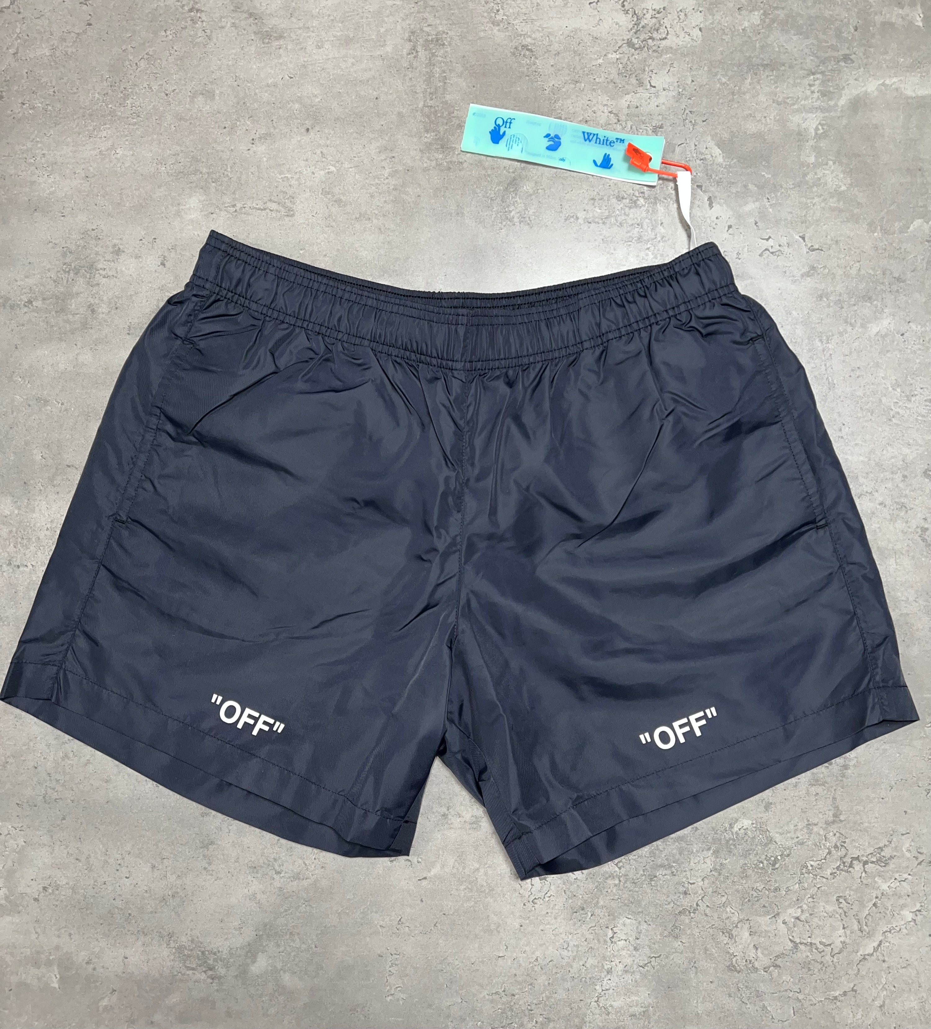 Off-White Logo Print Black Swim Shorts RRP £340