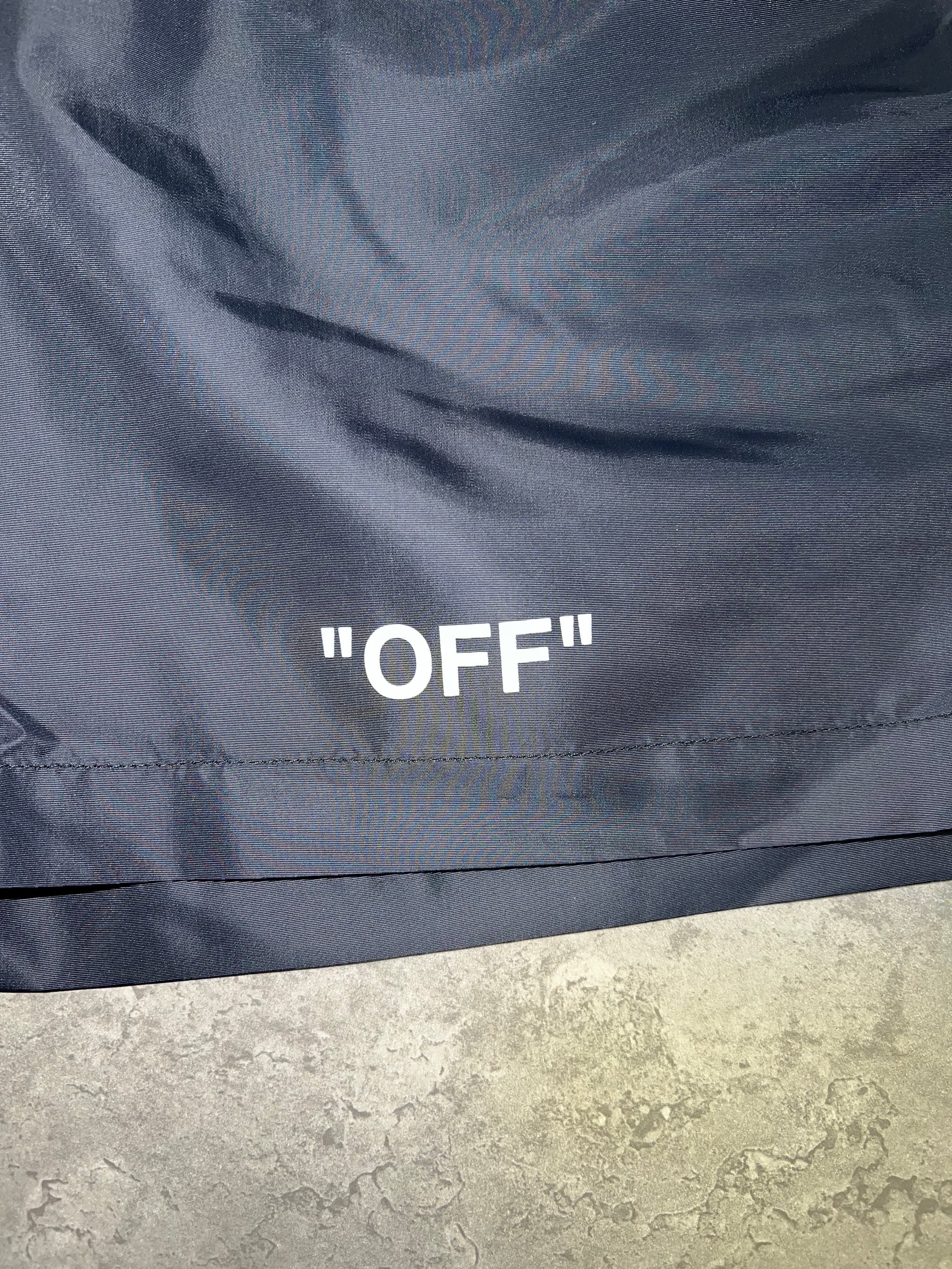 Off-White Logo Print Black Swim Shorts RRP £340