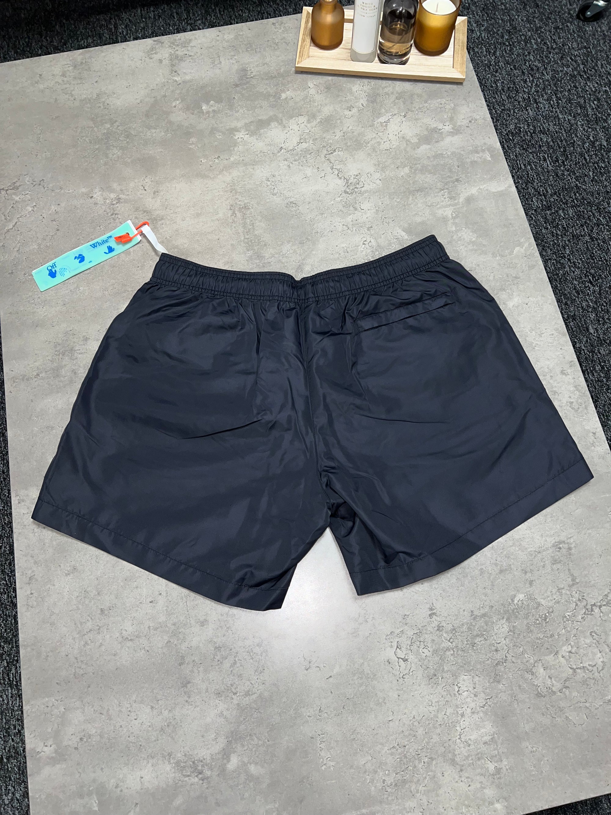 Off-White Logo Print Black Swim Shorts RRP £340