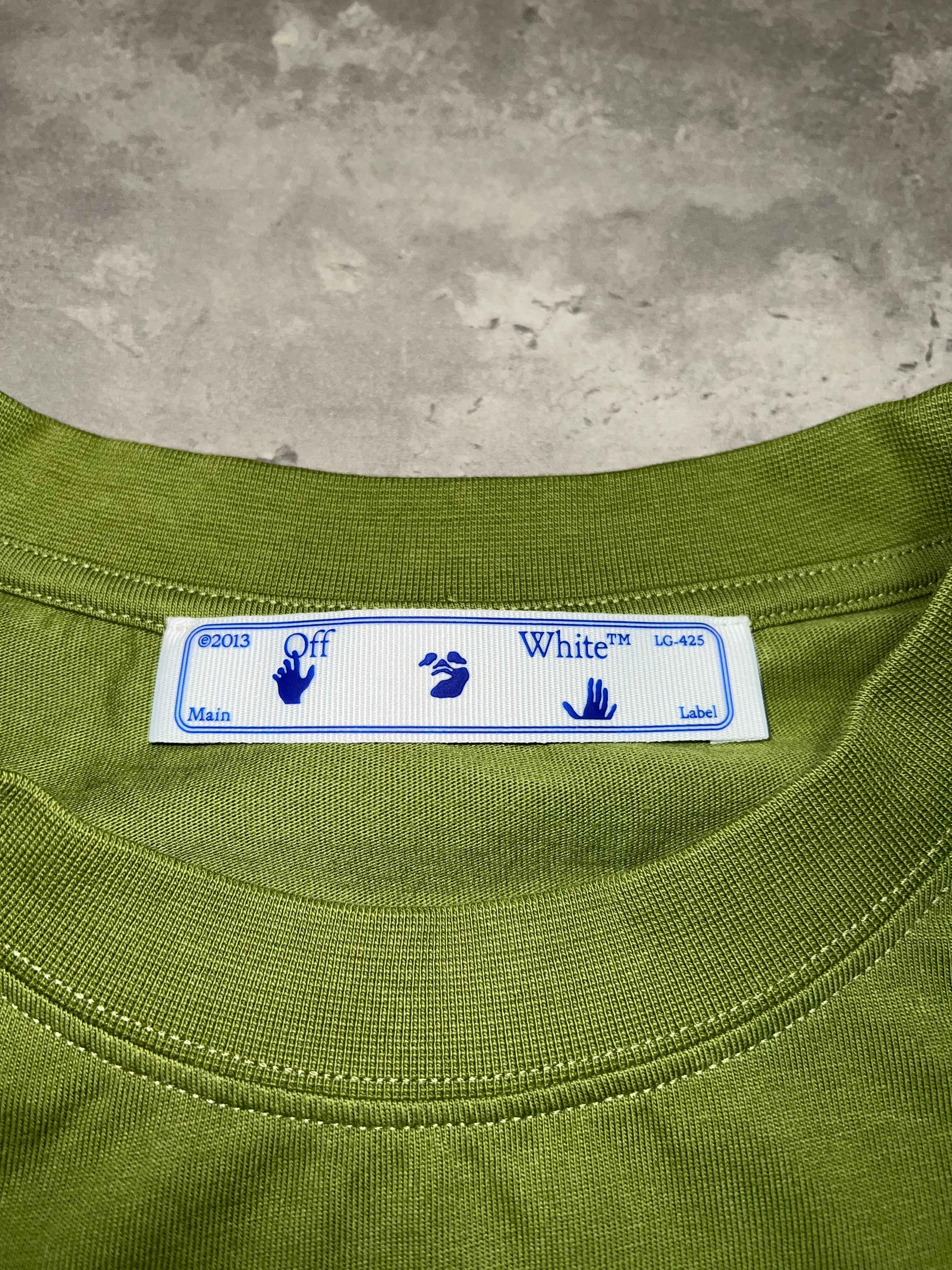 Off White Cartoon Arrow T Shirt - Green