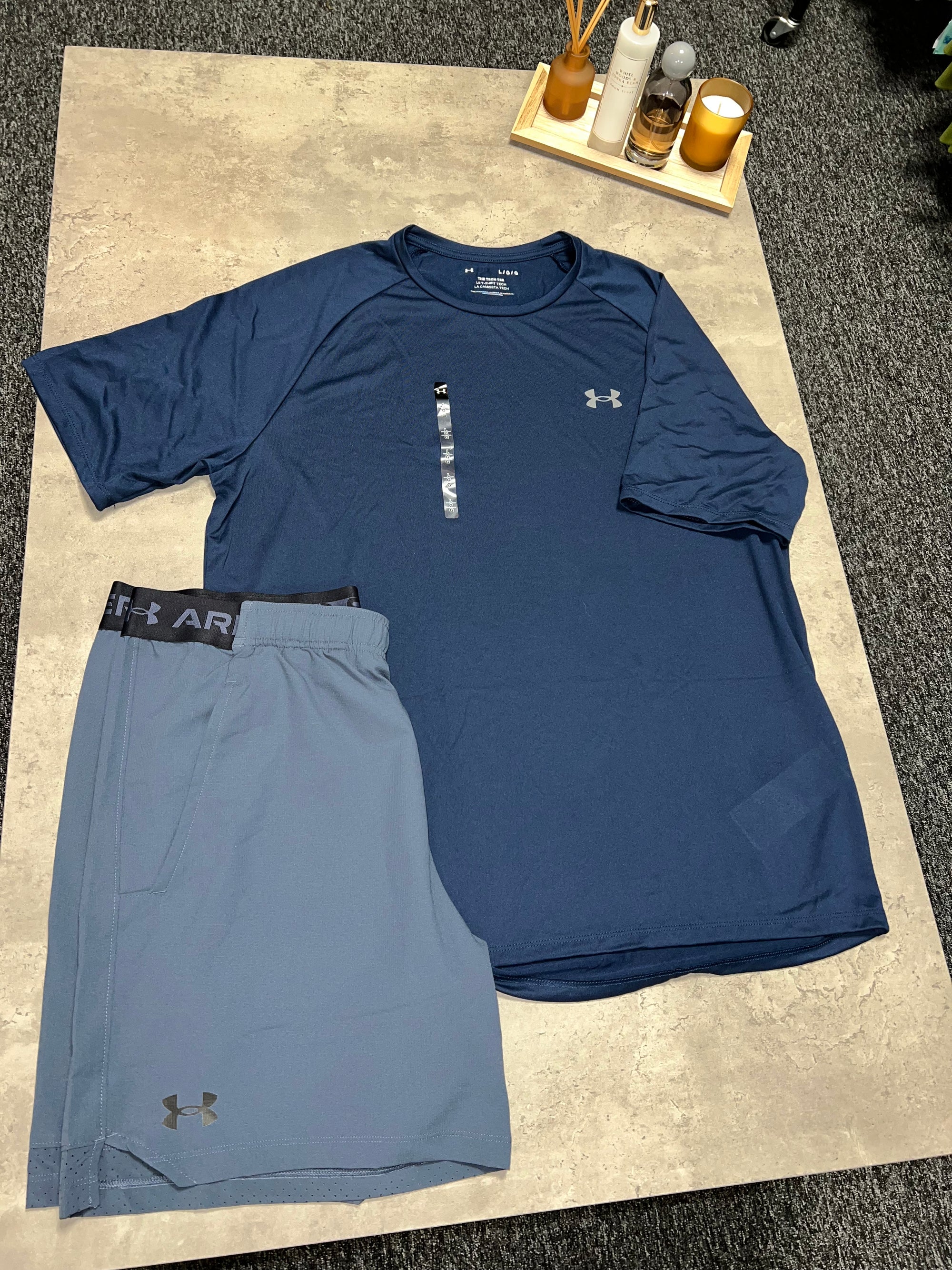 Under Armour Tech T Shirt & Short Set - Blue