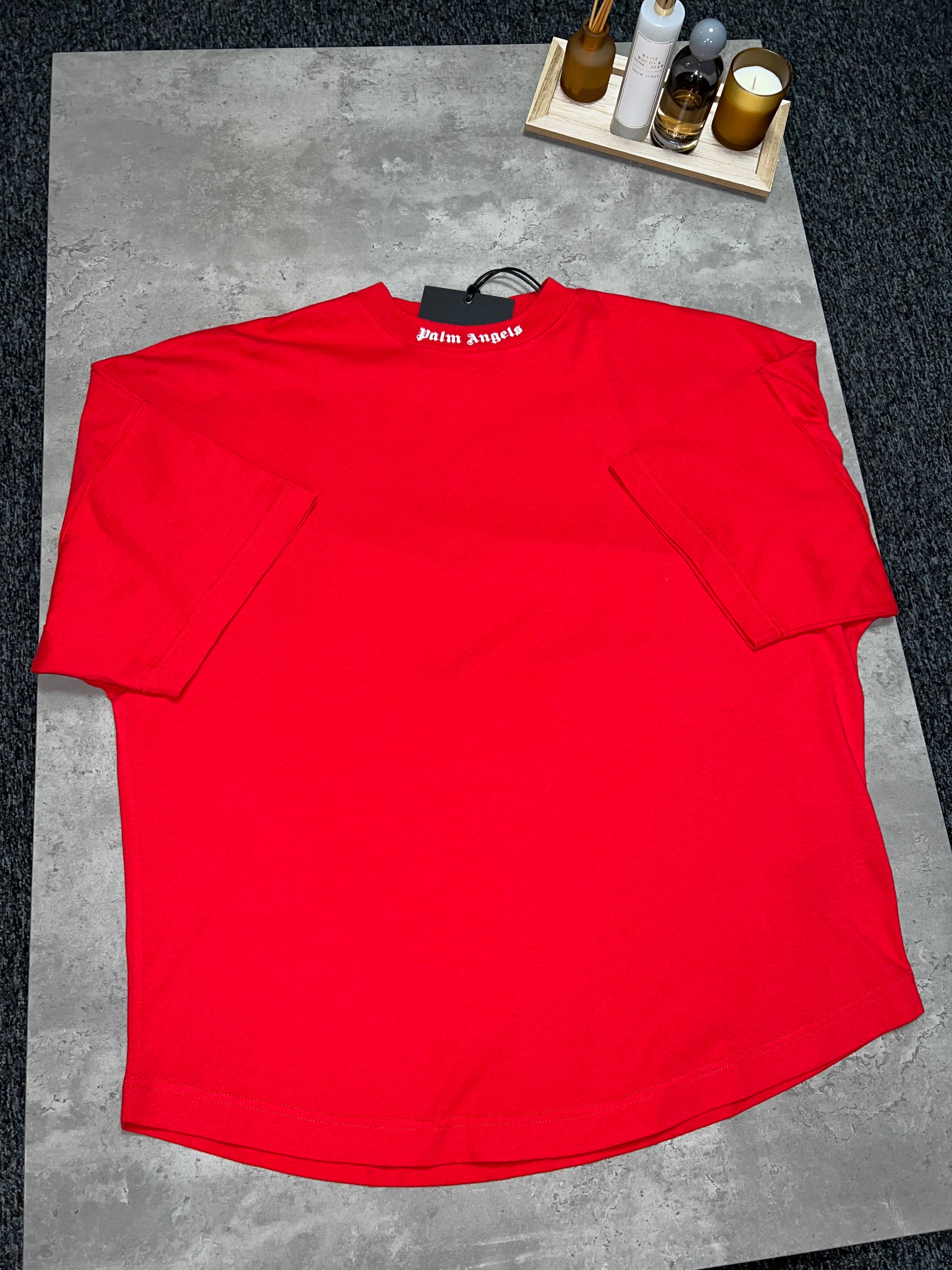 Palm Angels Red T-Shirt Oversided Box Fit RRP £280