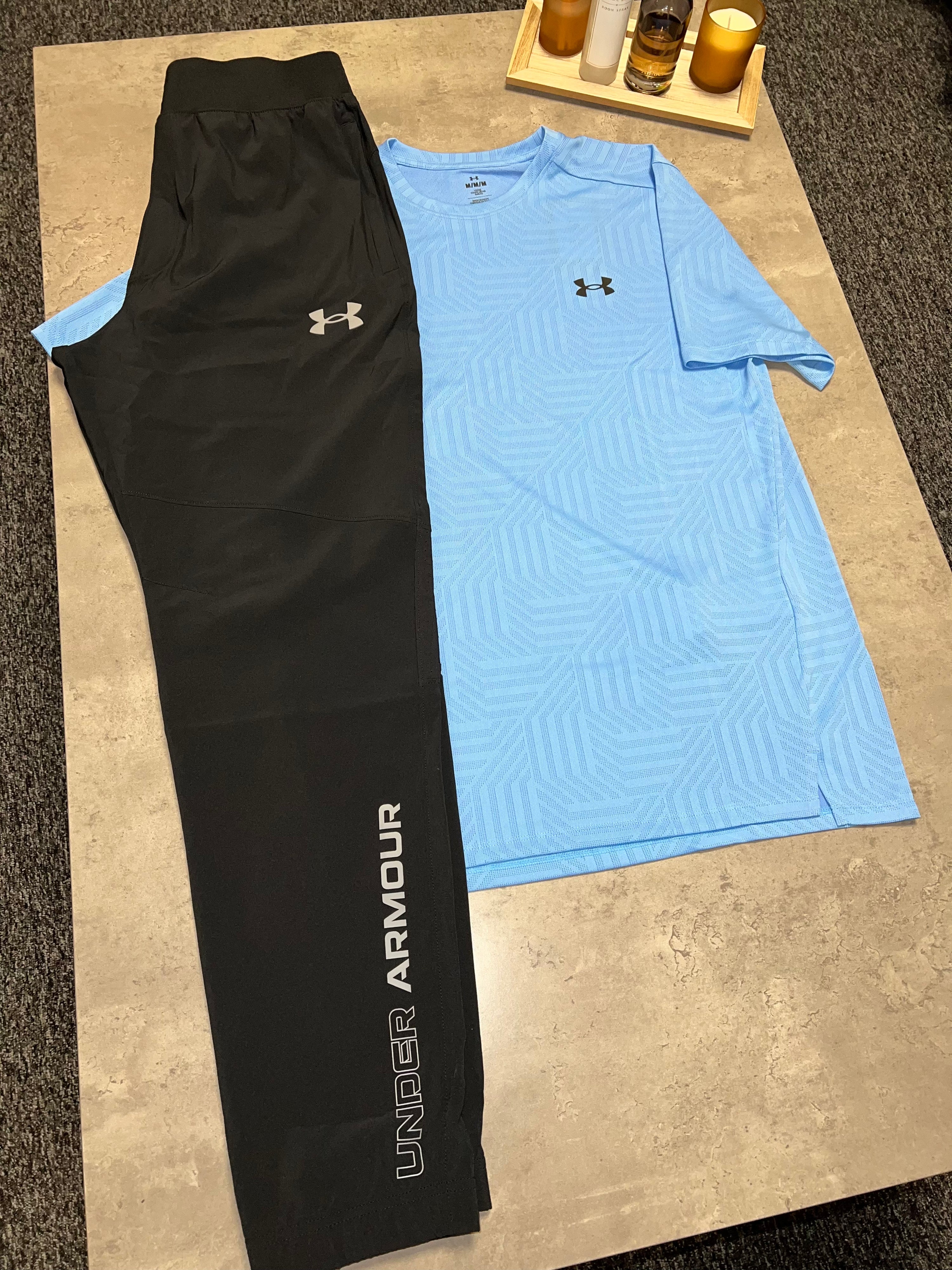 Under Armour T Shirt & Joggers Set  - Blue/Black