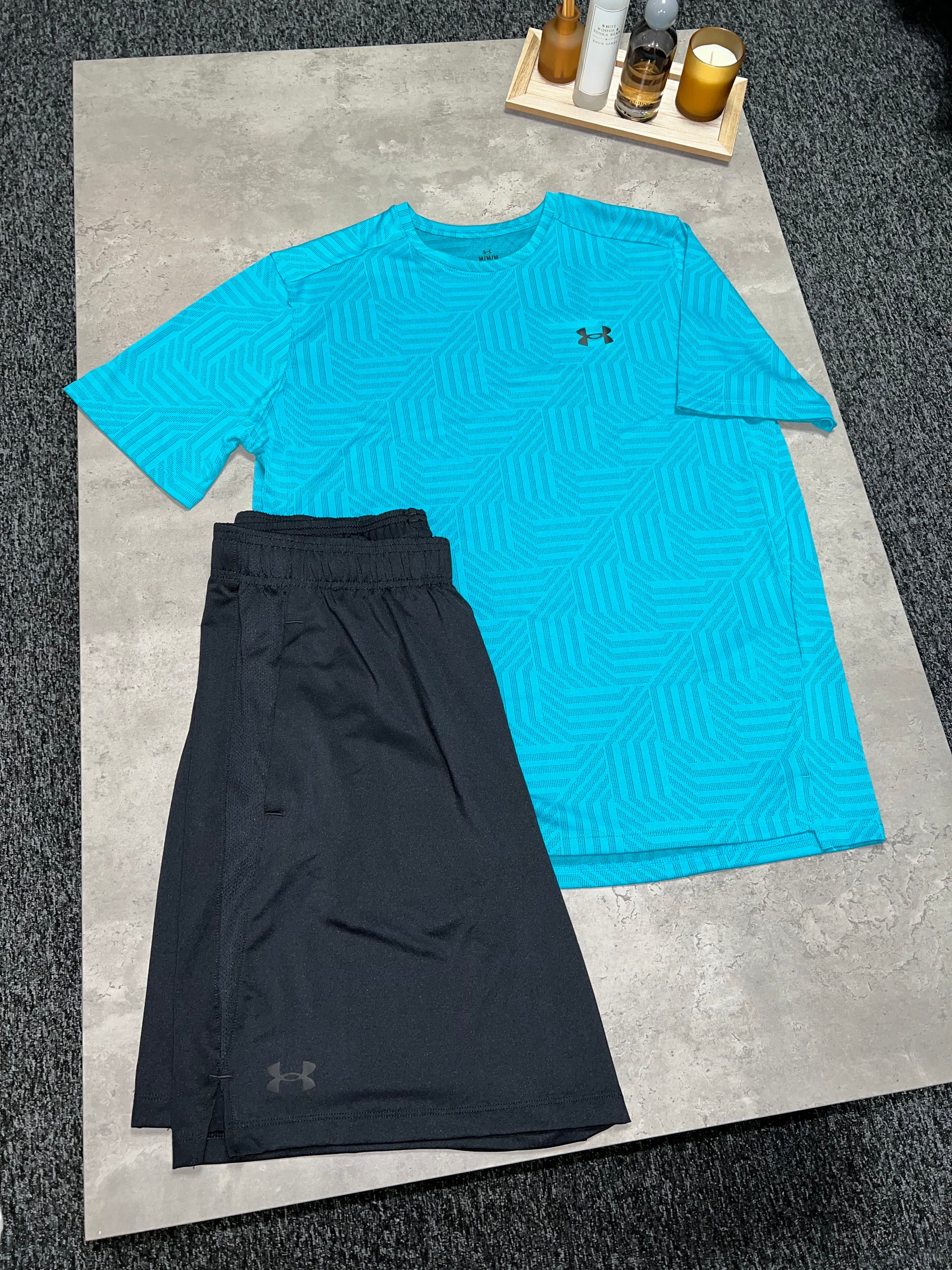 Under Armour T Shirt & Short Set - Teal/Black