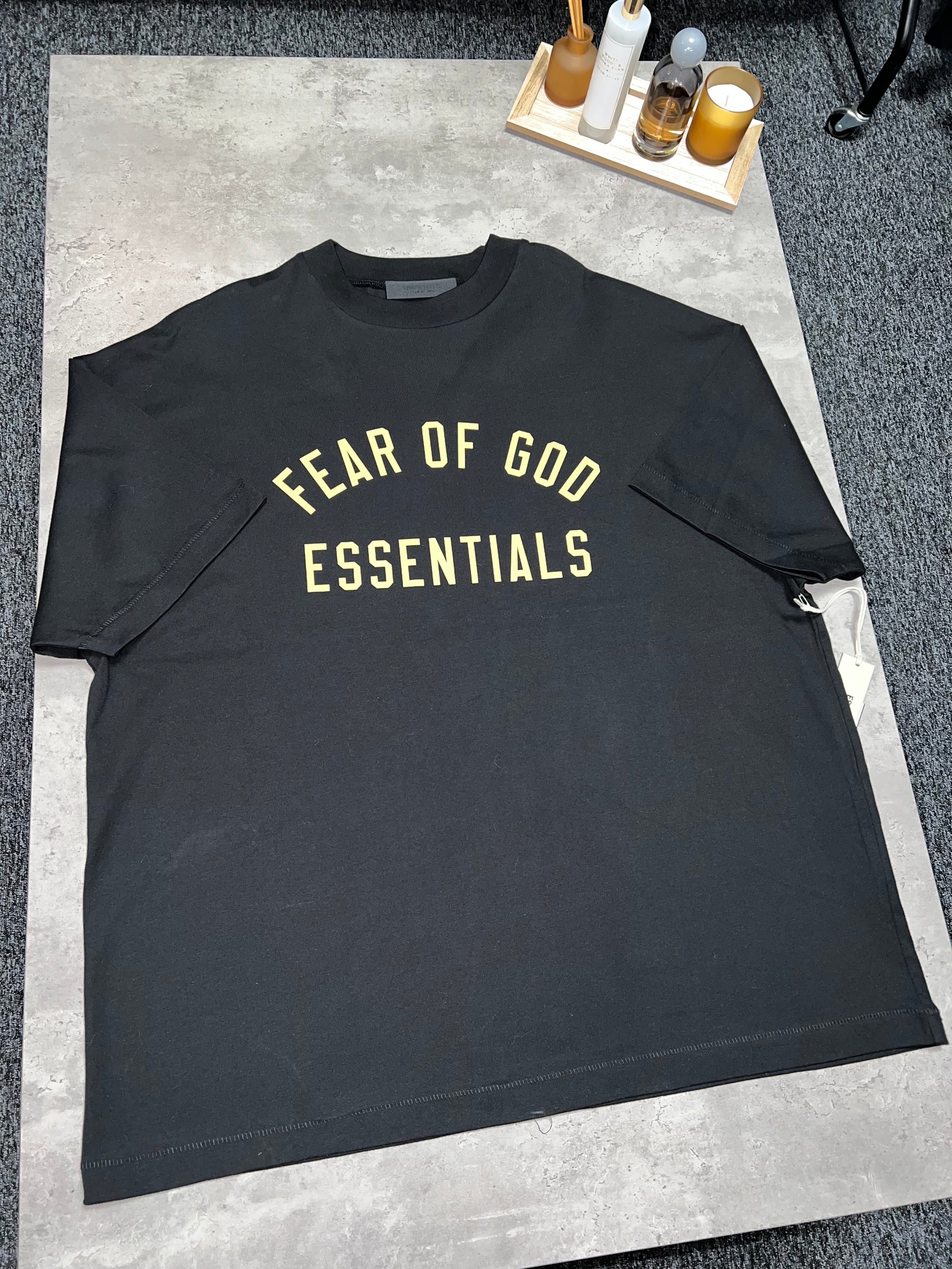 ESSENTIALS Fear Of God T Shirt - Black/Yellow