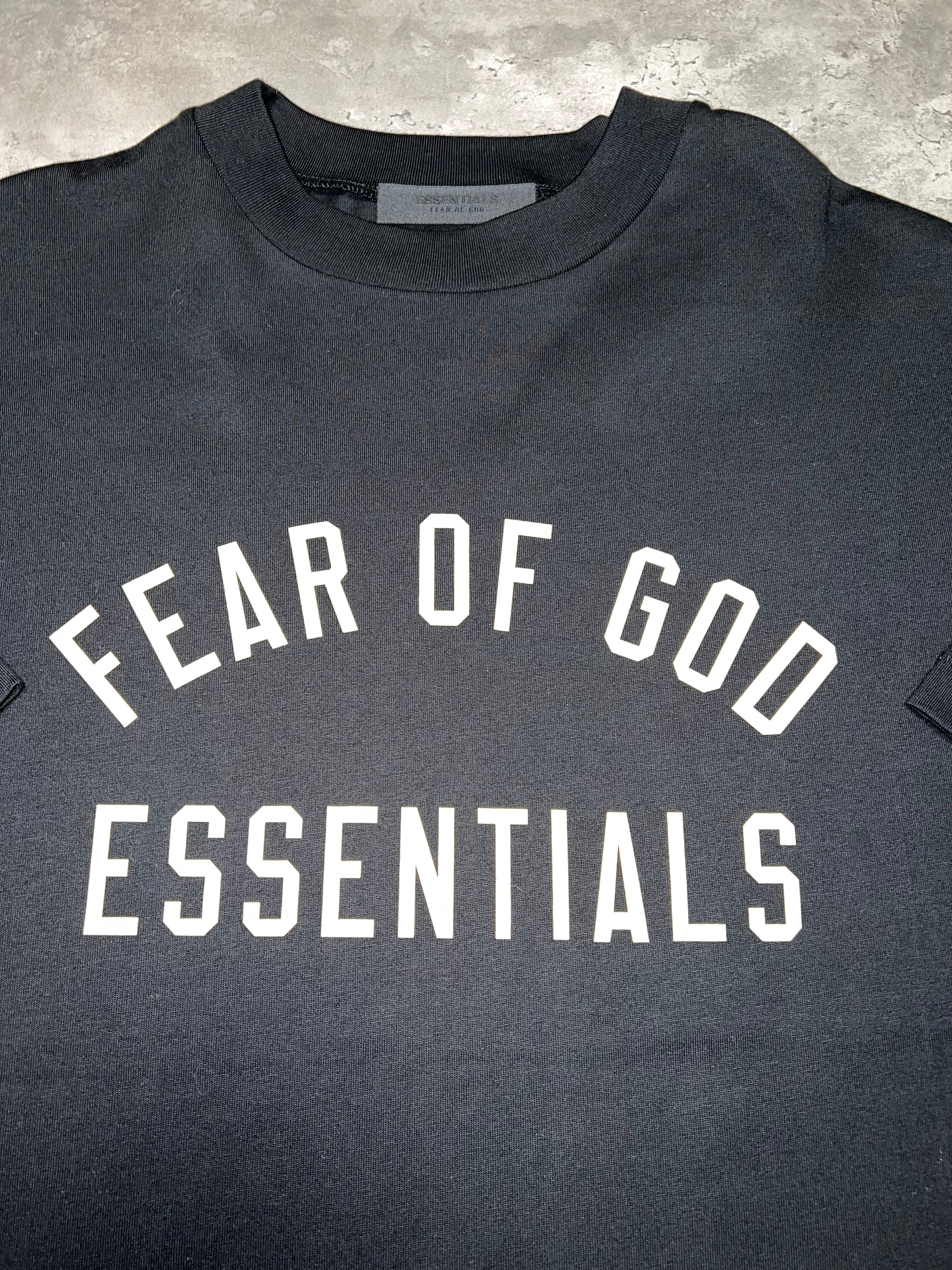 ESSENTIALS Fear Of God T Shirt - Black/Yellow