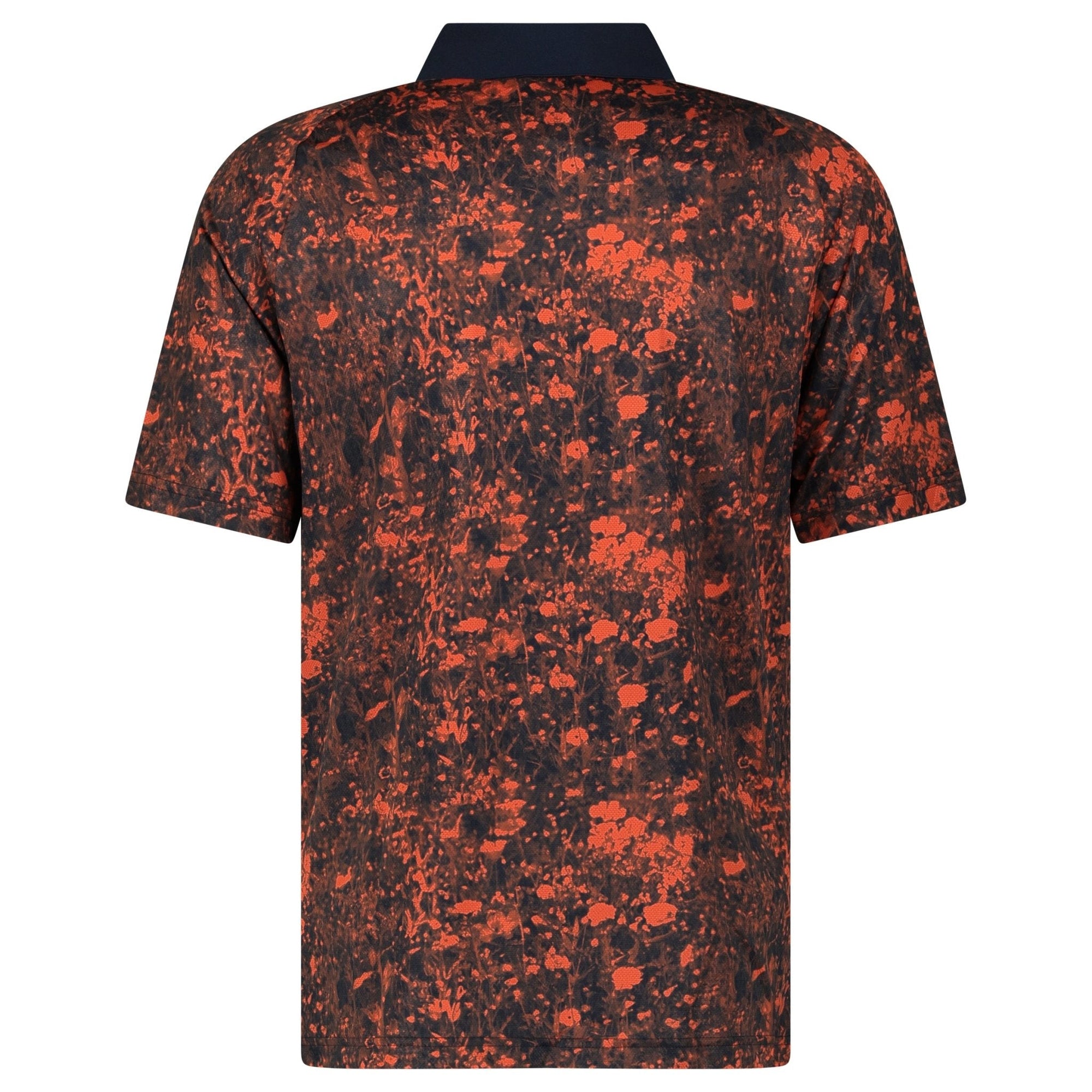 Adidas Mesh Print Golf Polo Shirt in Navy and Red