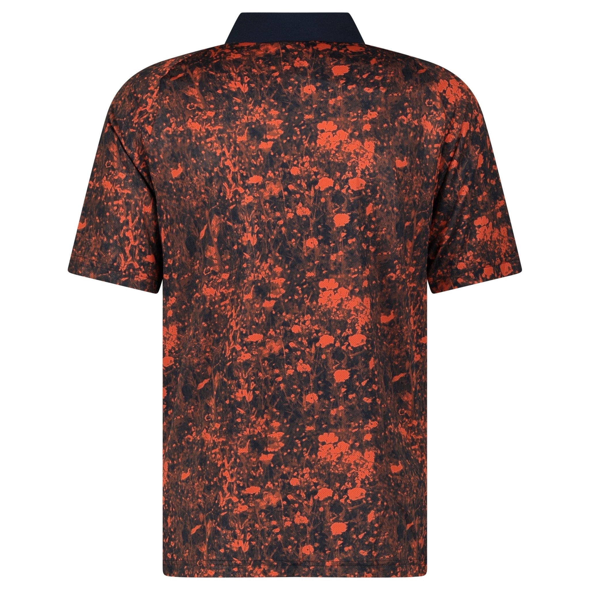 Adidas Mesh Print Golf Polo Shirt in Navy and Red