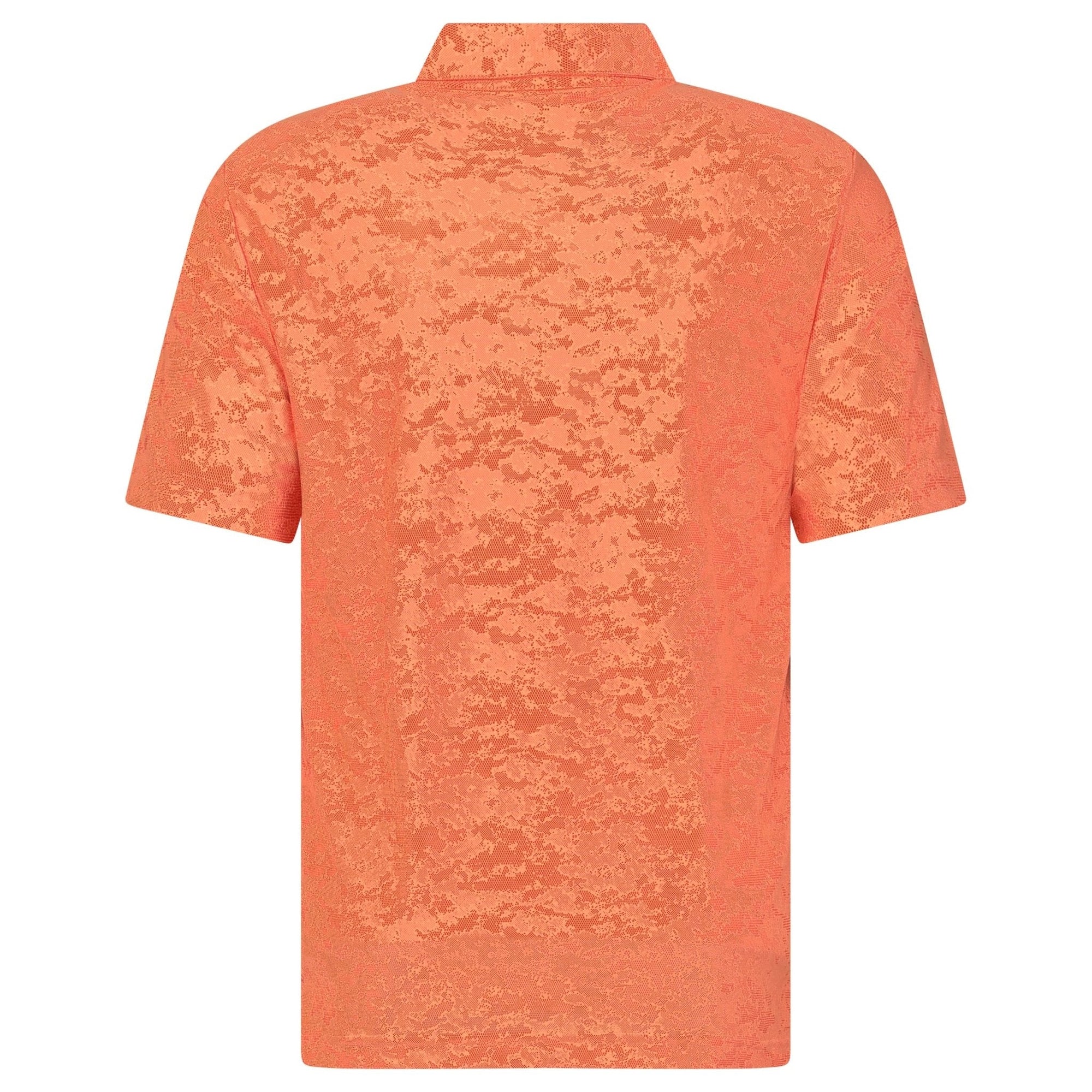 Adidas Textured Jacquard Golf Polo Shirt in Coral Fusion