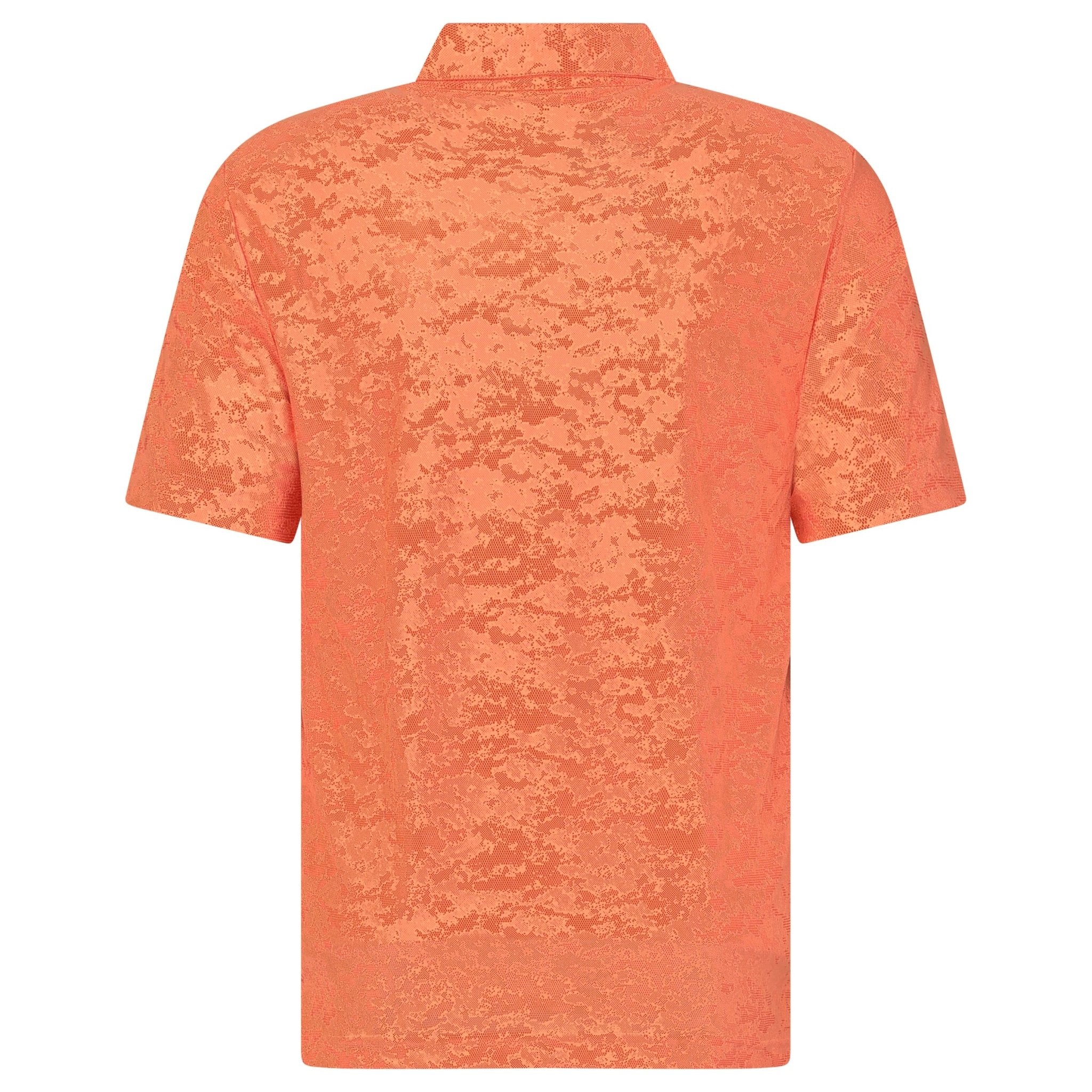 Adidas Textured Jacquard Golf Polo Shirt in Coral Fusion