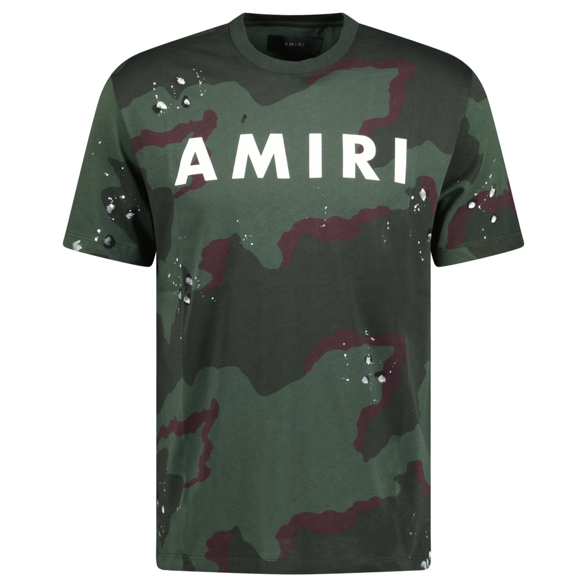Amiri Army Logo T-Shirt Camo Green