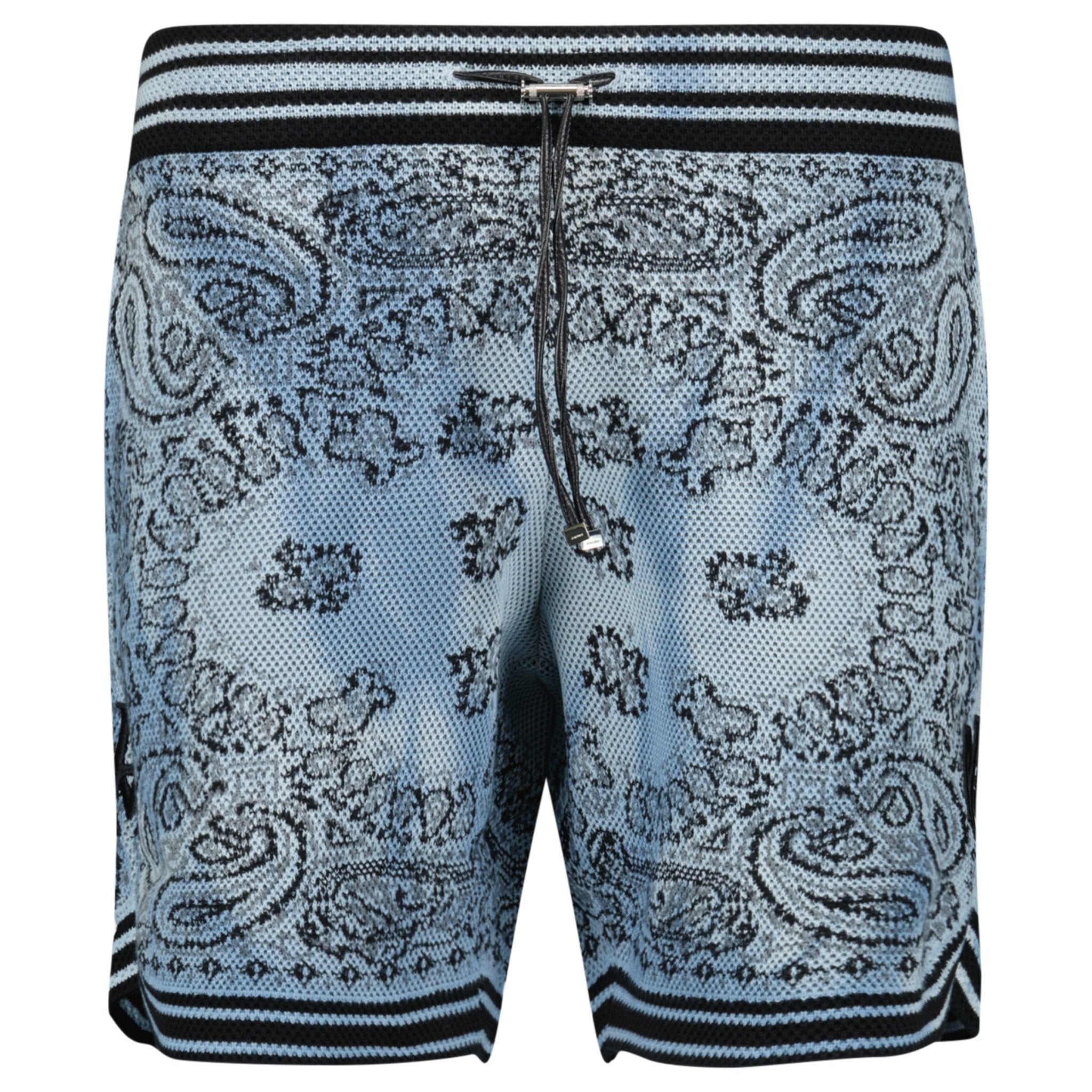 Amiri Bandana Knitted Basketball Shorts in Blue