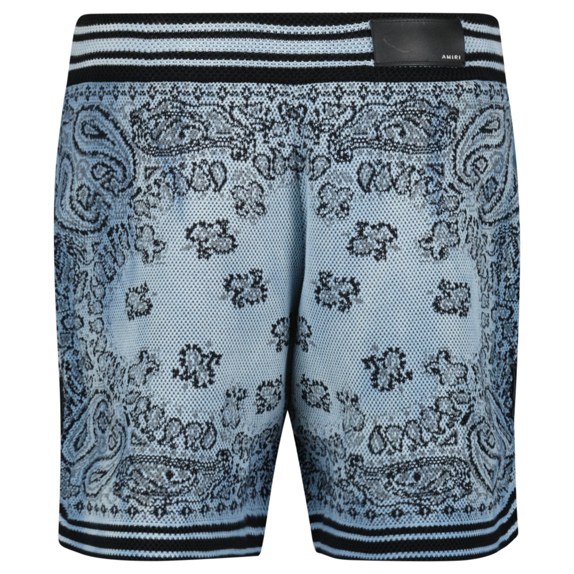 Amiri Bandana Knitted Basketball Shorts in Blue
