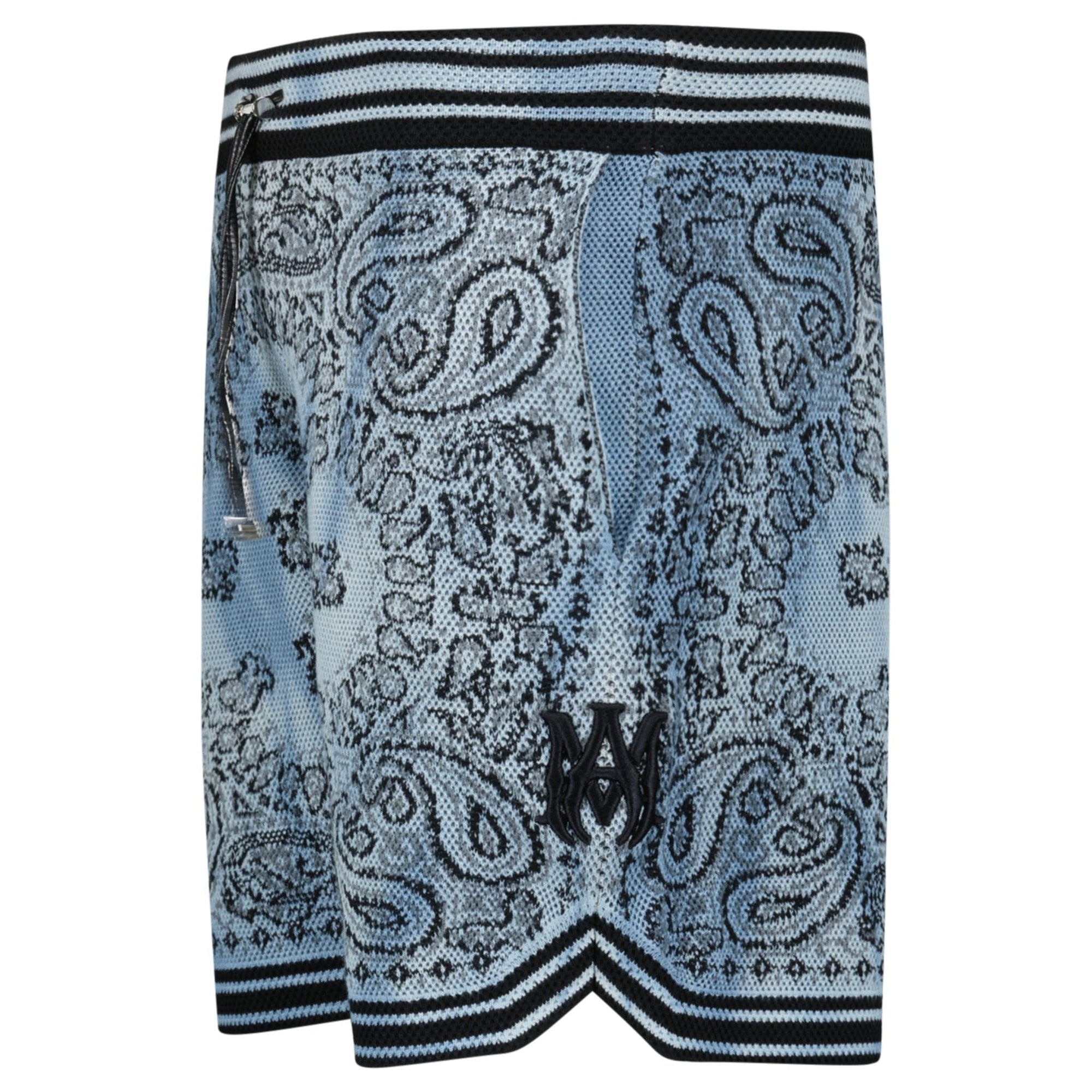Amiri Bandana Knitted Basketball Shorts in Blue
