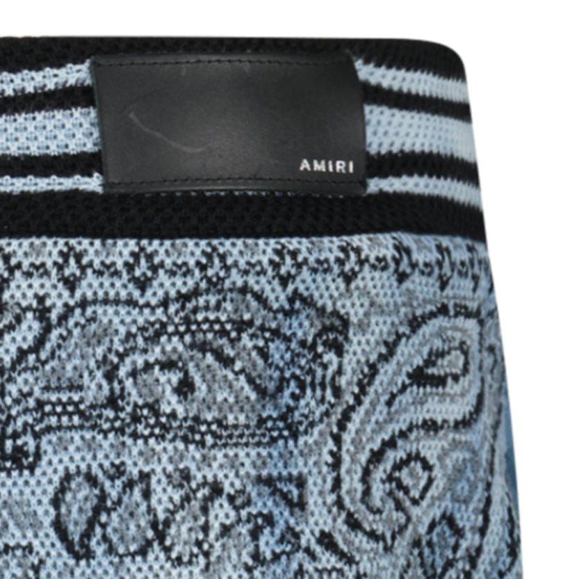 Amiri Bandana Knitted Basketball Shorts in Blue