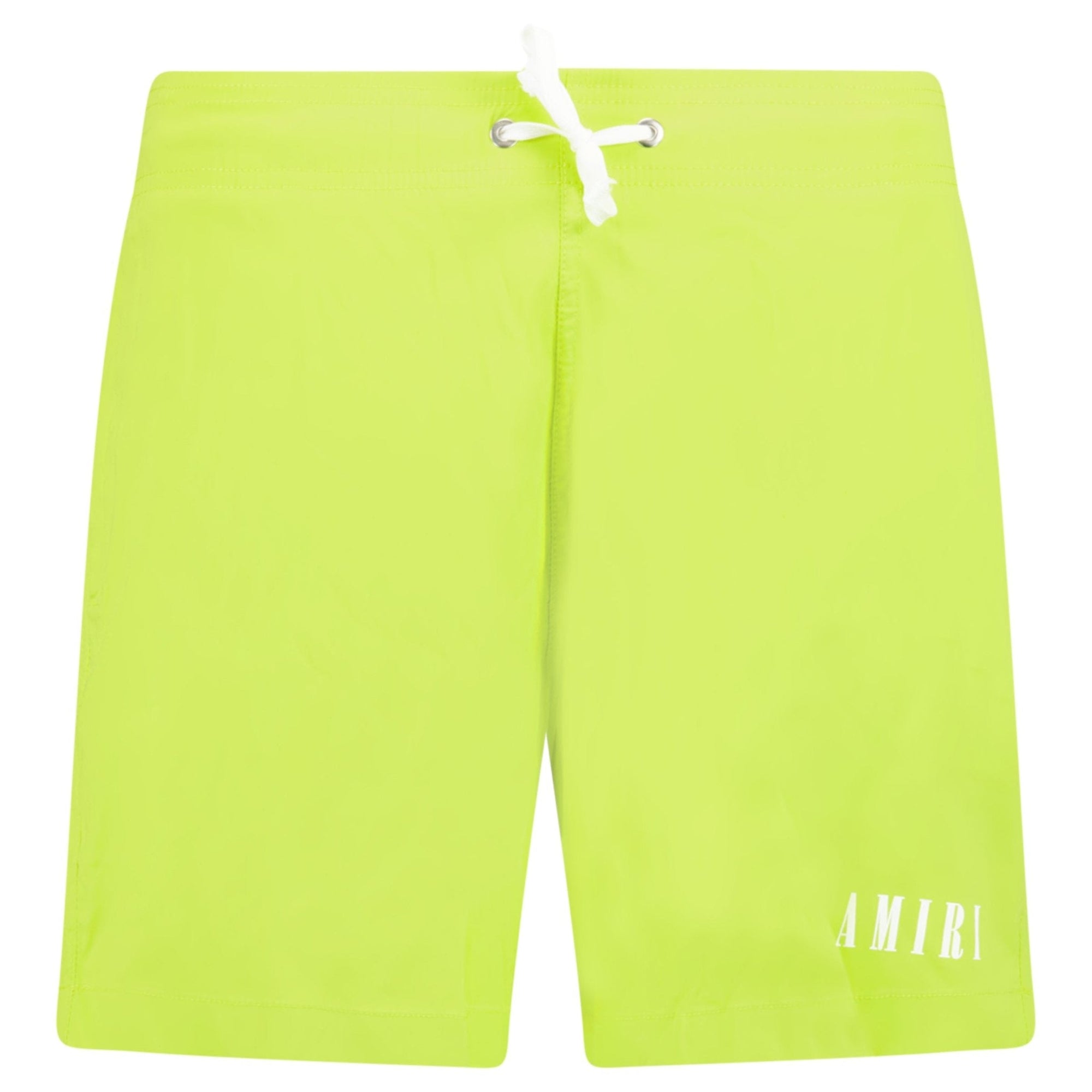 Amiri Core Logo Drawstring Swim Shorts Lime