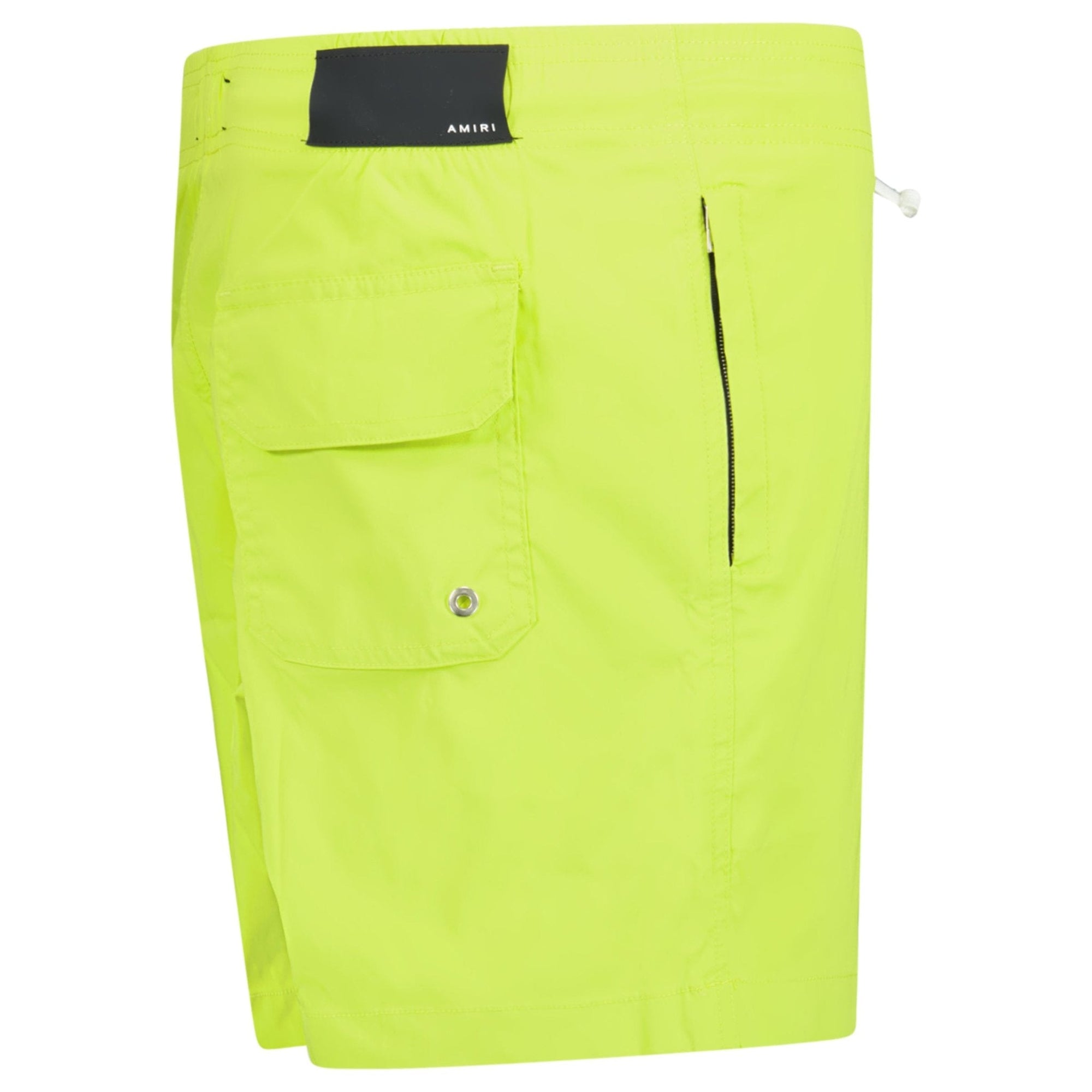 Amiri Core Logo Drawstring Swim Shorts Lime