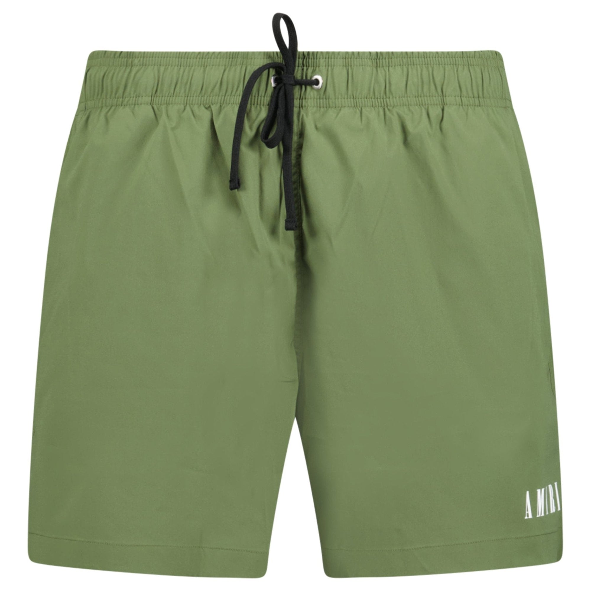 Amiri Core Logo Drawstring Swim Shorts Military Green