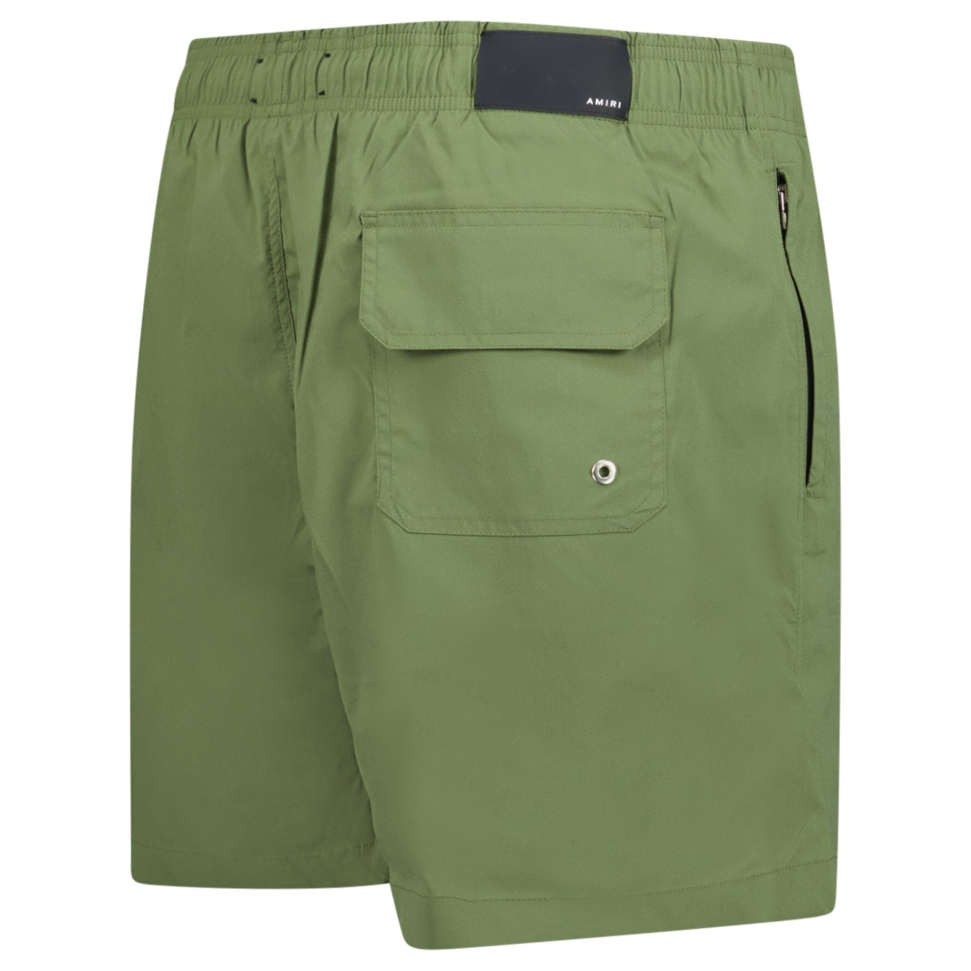 Amiri Core Logo Drawstring Swim Shorts Military Green