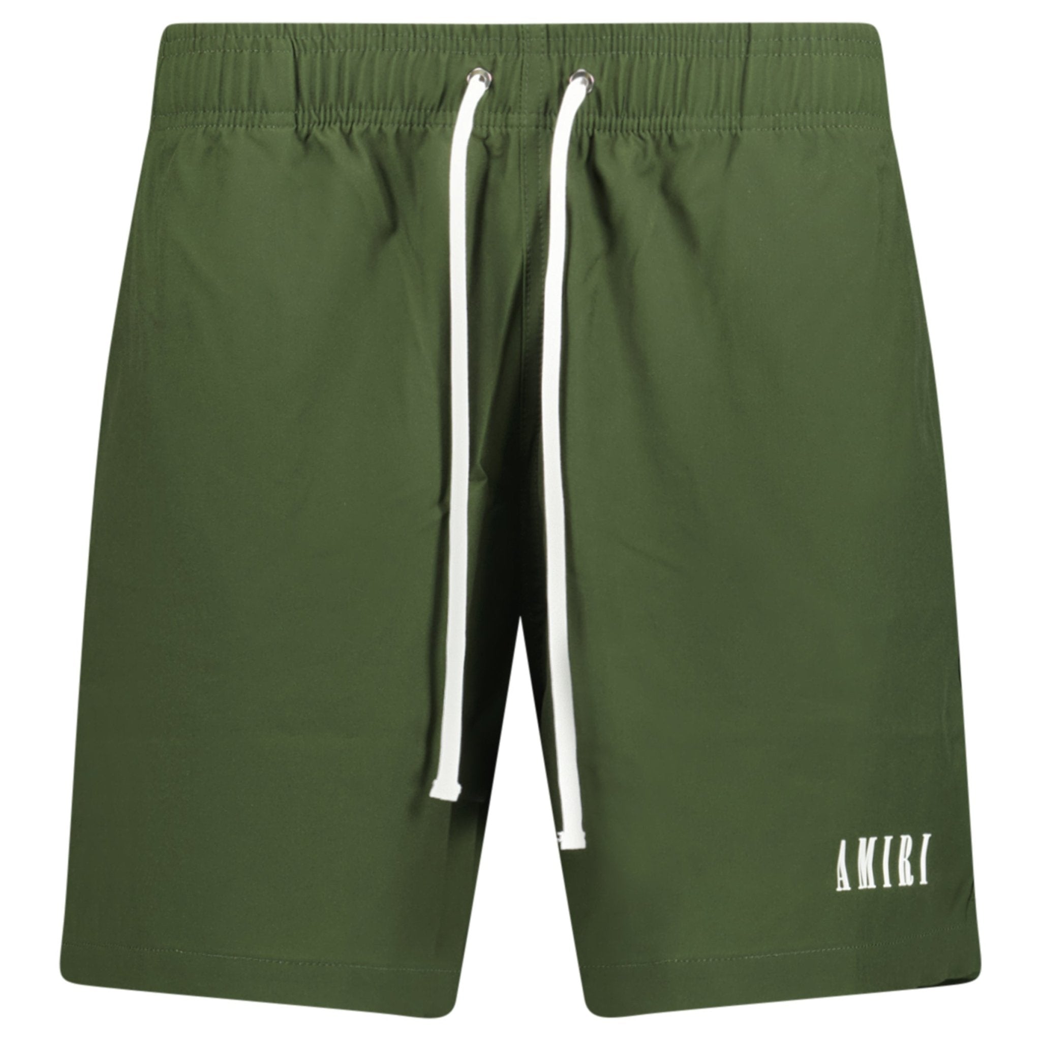 Amiri Core Logo Drawstring Swim Shorts Olive Green