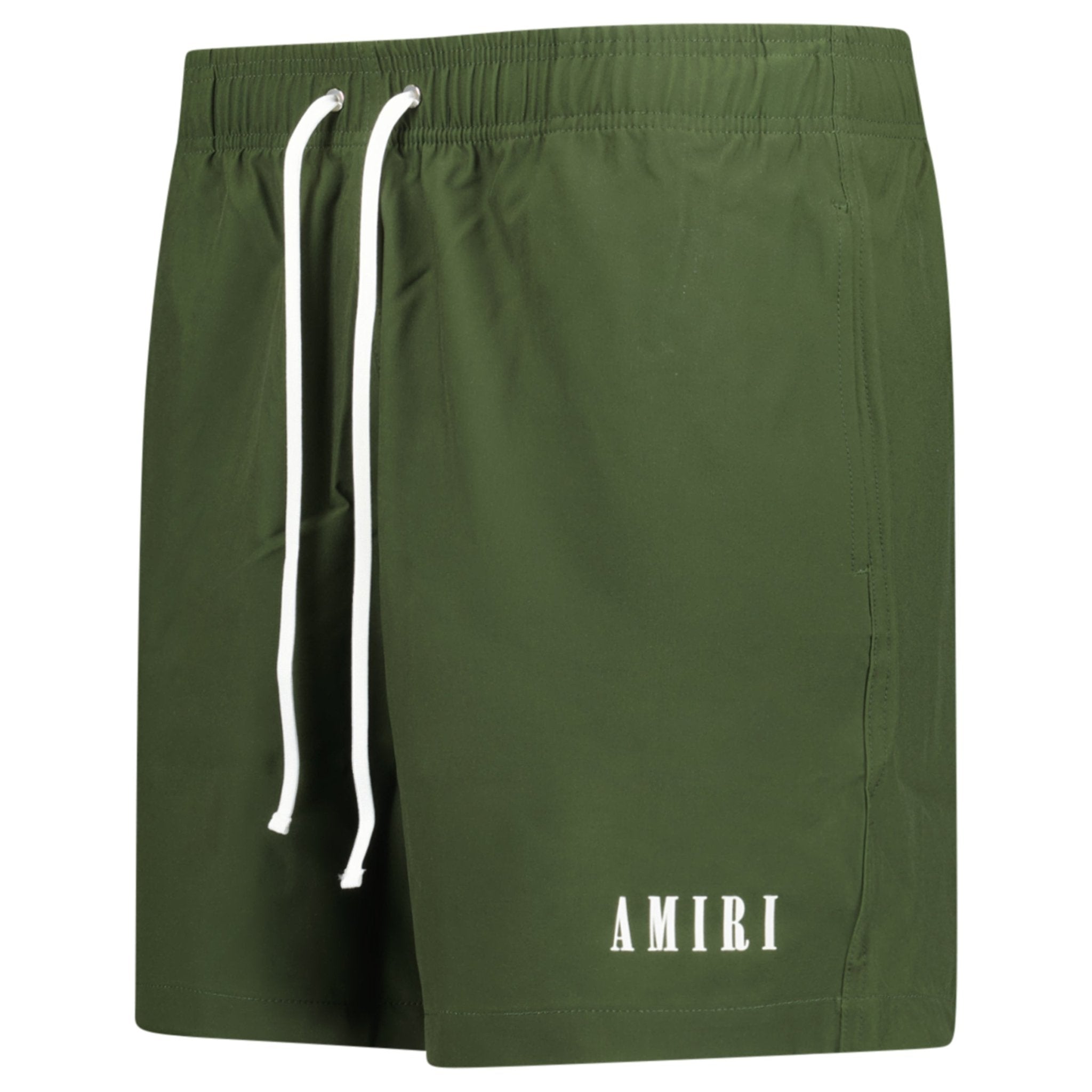 Amiri Core Logo Drawstring Swim Shorts Olive Green