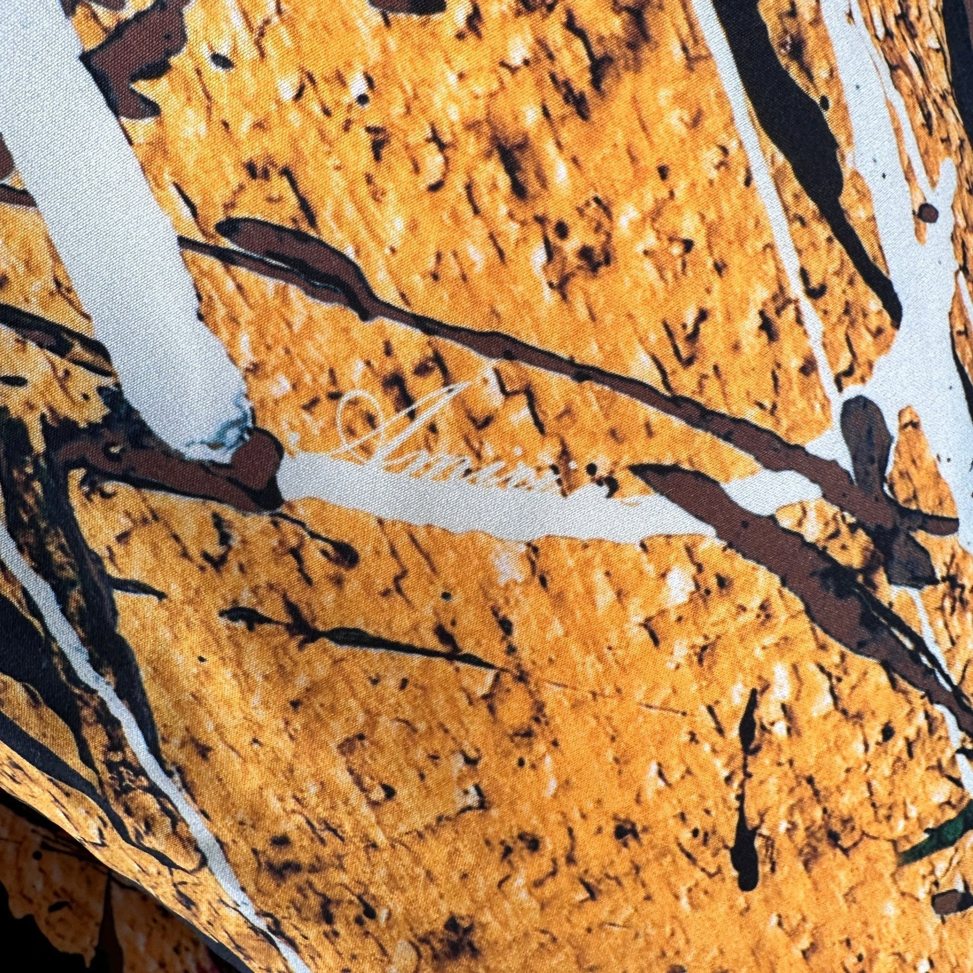 Amiri Paint Drip Drawstring Swim Shorts Yellow