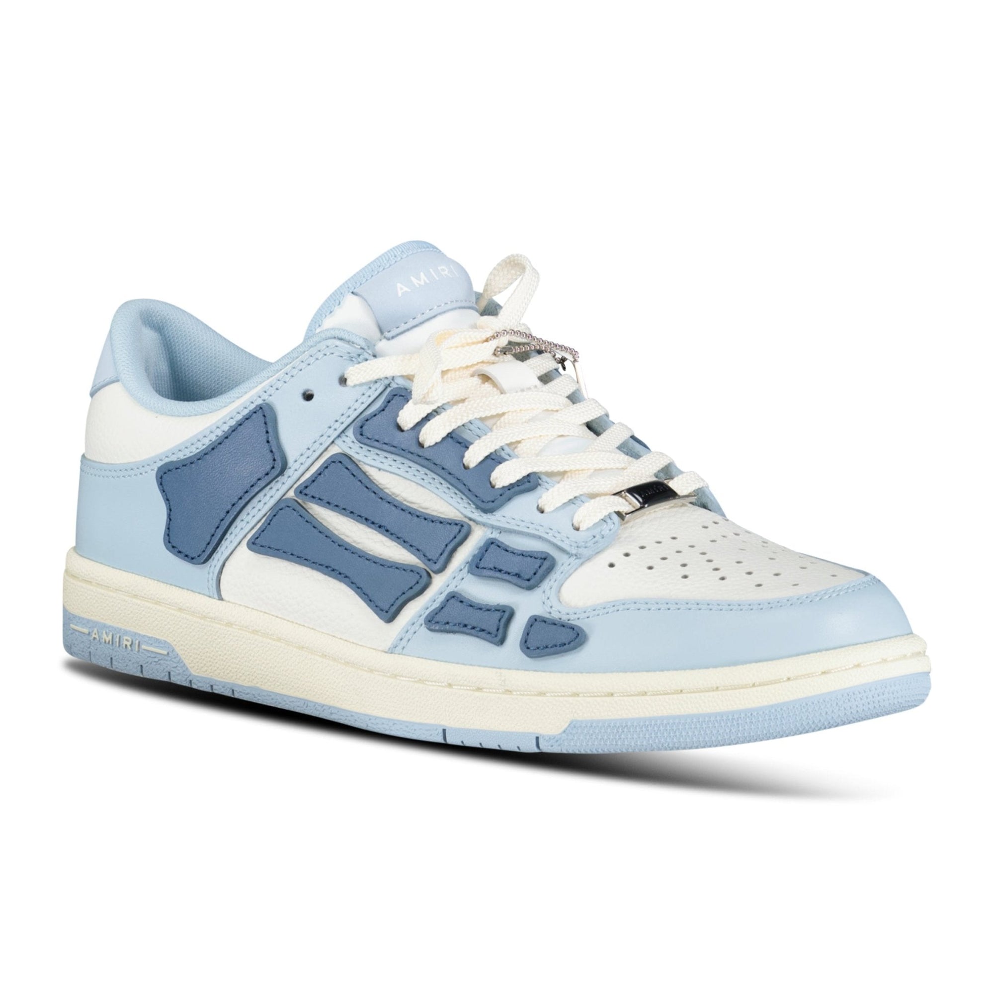 Amiri Skeleton Low Top Trainers Baby Blue & White