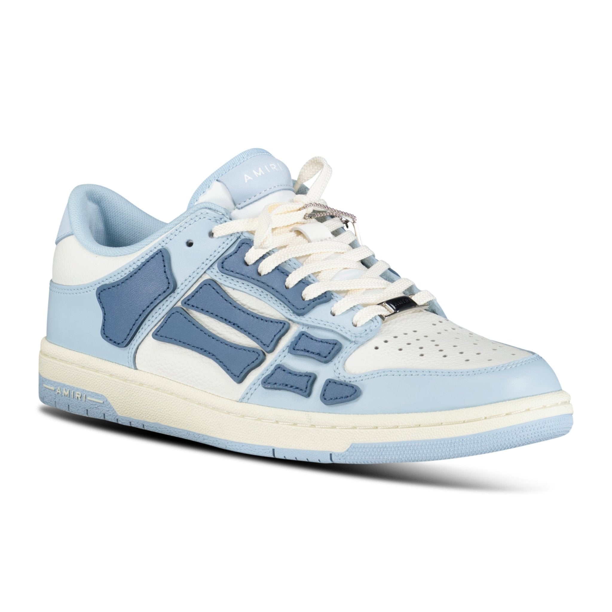 Amiri Skeleton Low Top Trainers Baby Blue & White