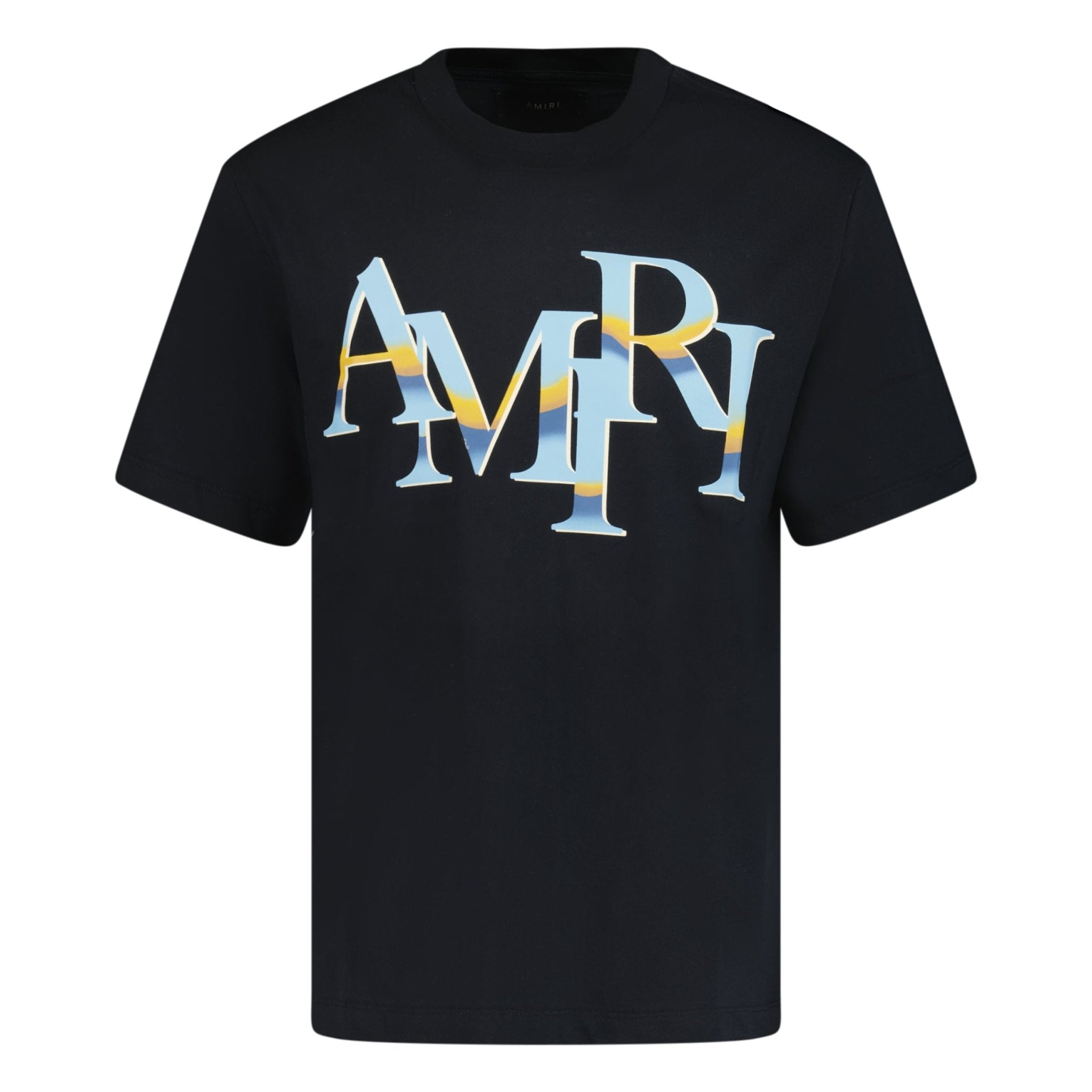 Amiri Staggered Chrome Print T-Shirt Black