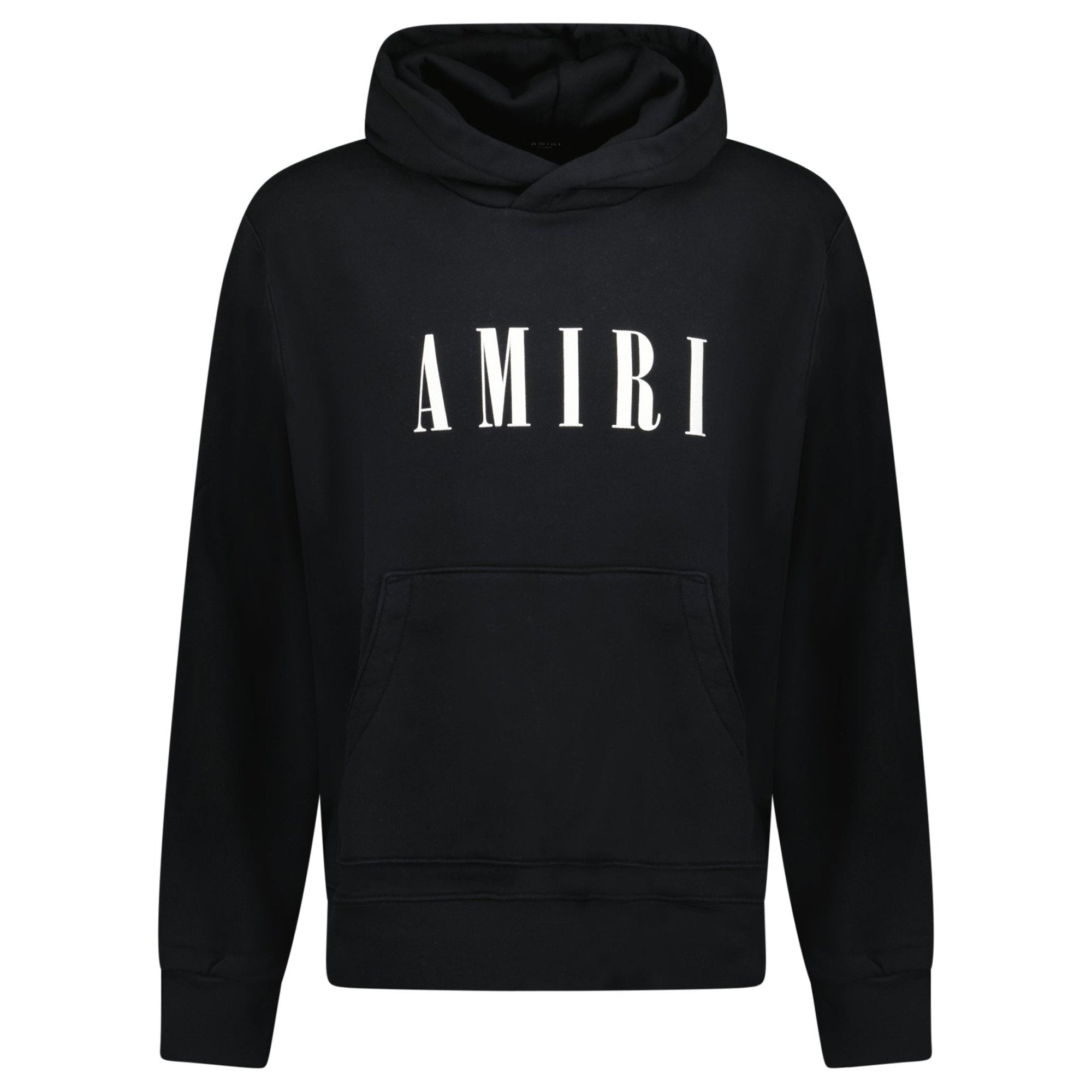 Amiri White Core Logo Printed Hooded Sweatshirt Black