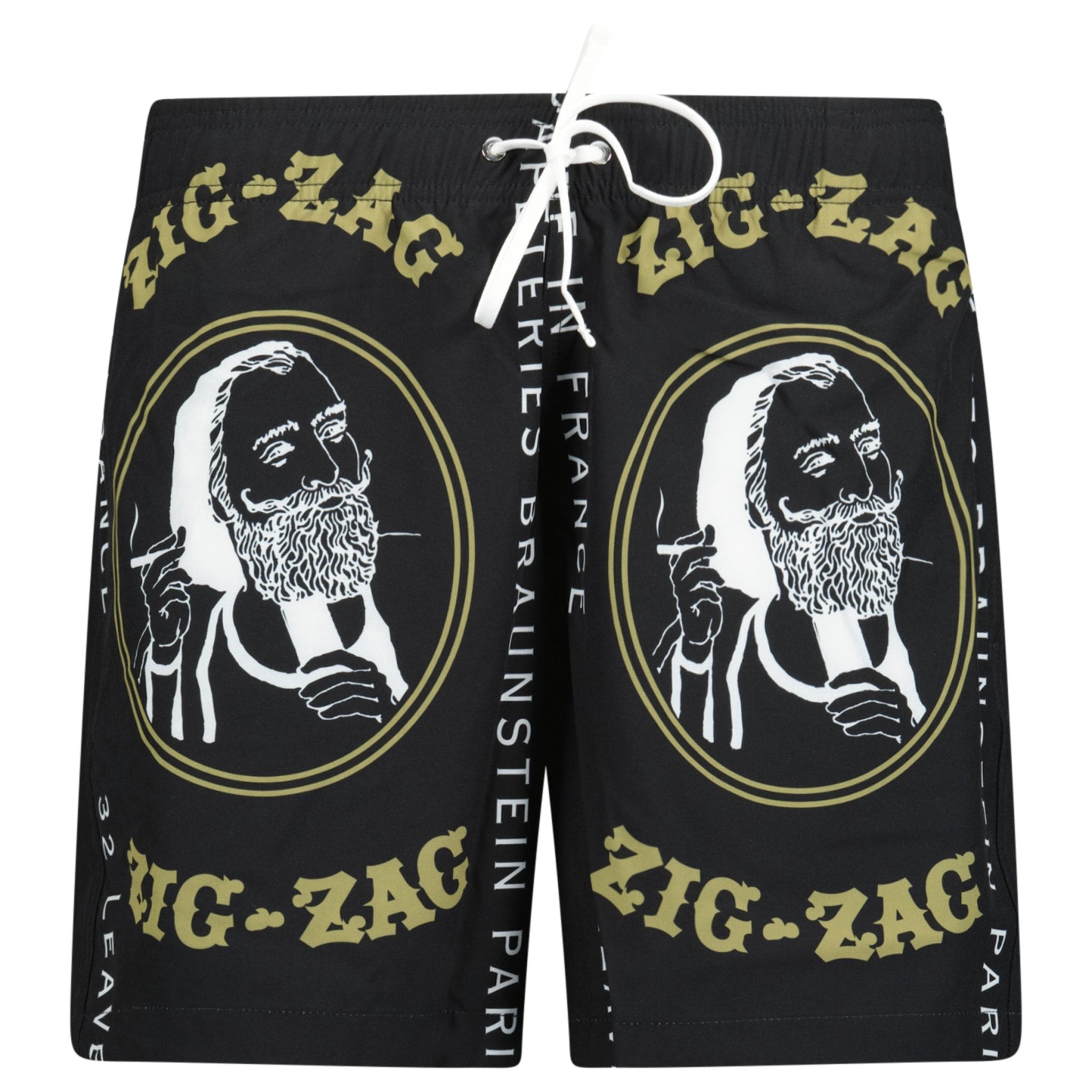 Amiri Zig Zag Drawstring Swim Shorts Black