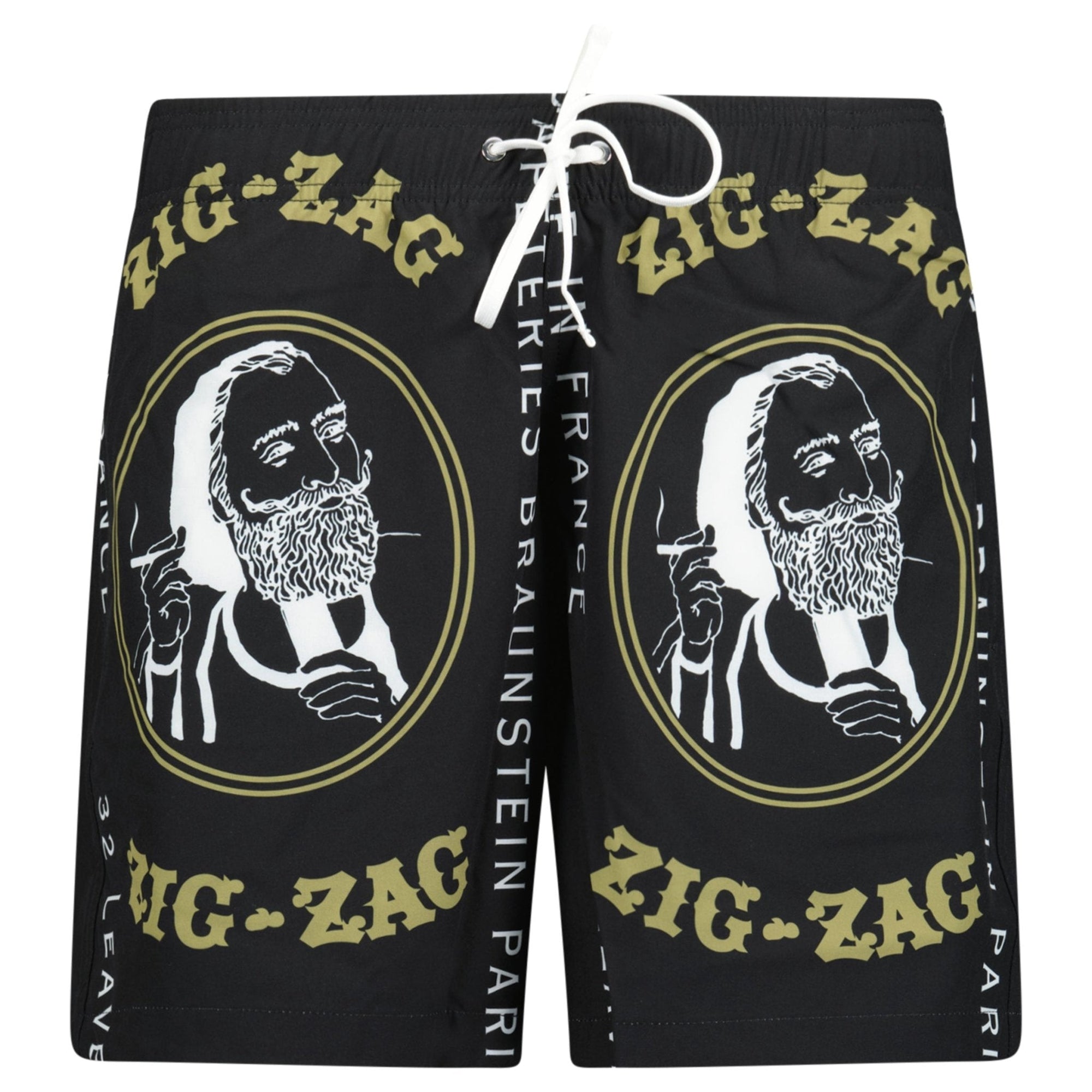 Amiri Zig Zag Drawstring Swim Shorts Black