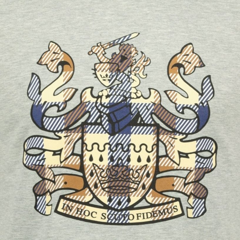 Aquascutum Large Check Logo T-Shirt Grey