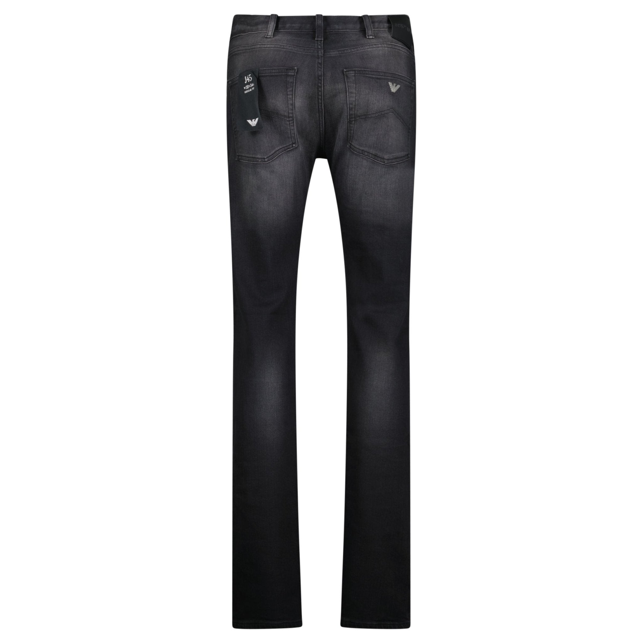 Emporio Armani J45 Regular Fit 5 Pocket Jeans Black