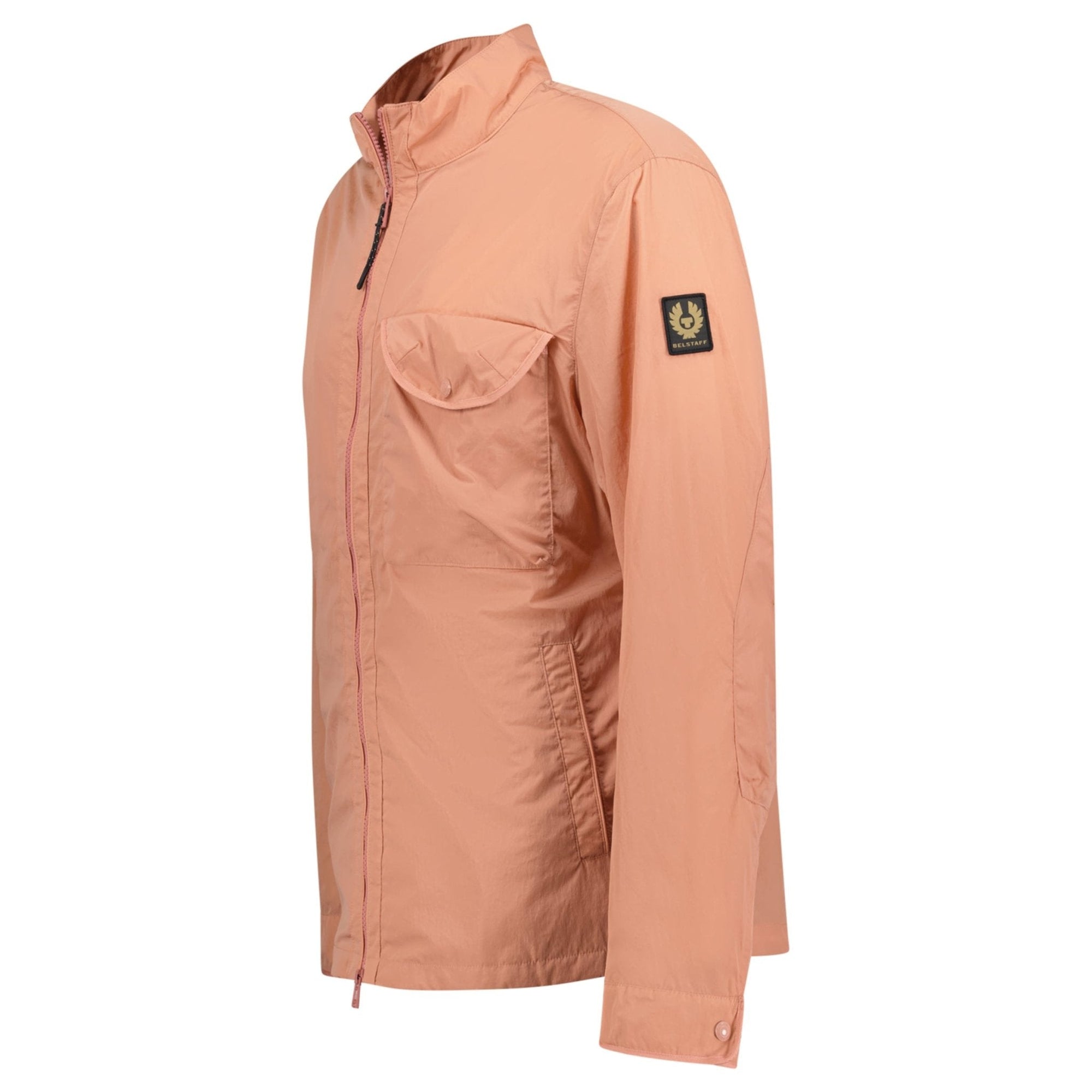 Belstaff Quarter Overshirt Shimmer Shell Jacket Rust Pink