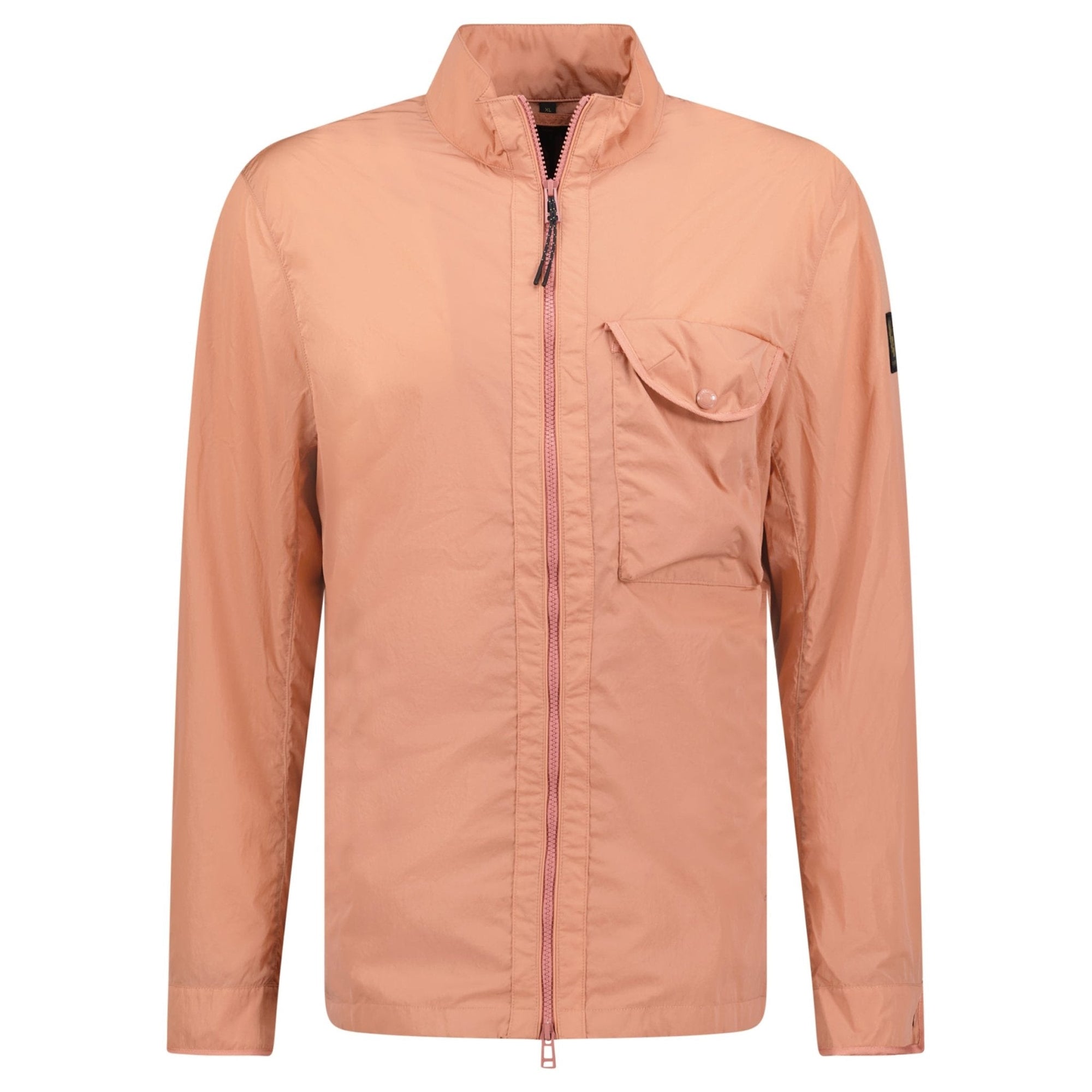Belstaff Quarter Overshirt Shimmer Shell Jacket Rust Pink