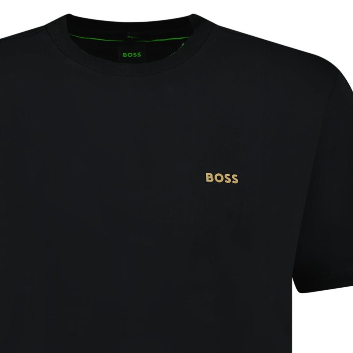 Hugo Boss Active Gold Logo-Print T-Shirt Black