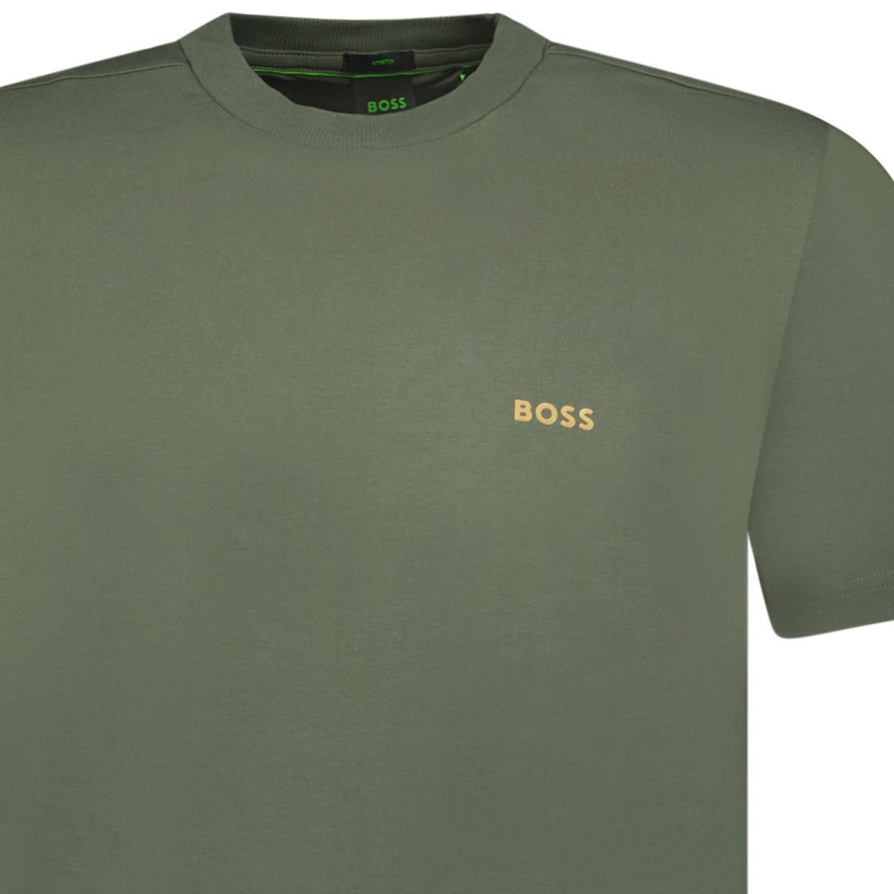 Hugo Boss Active Gold Logo-Print T-Shirt Khaki